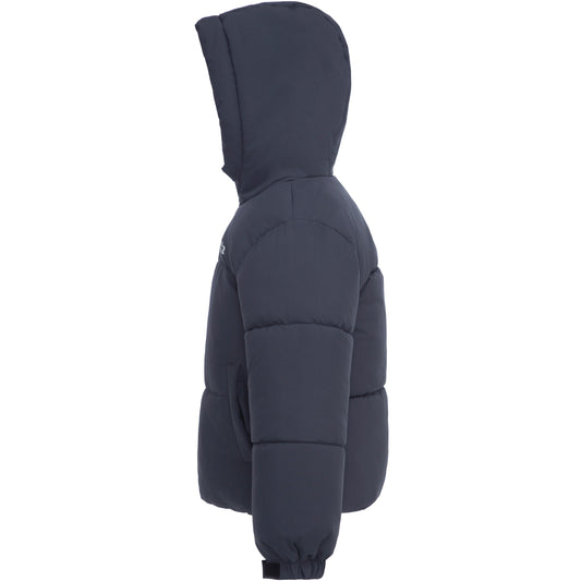 Boys Boxy Puffer Jacket With Water-Resistant Fleece Lining - Grey