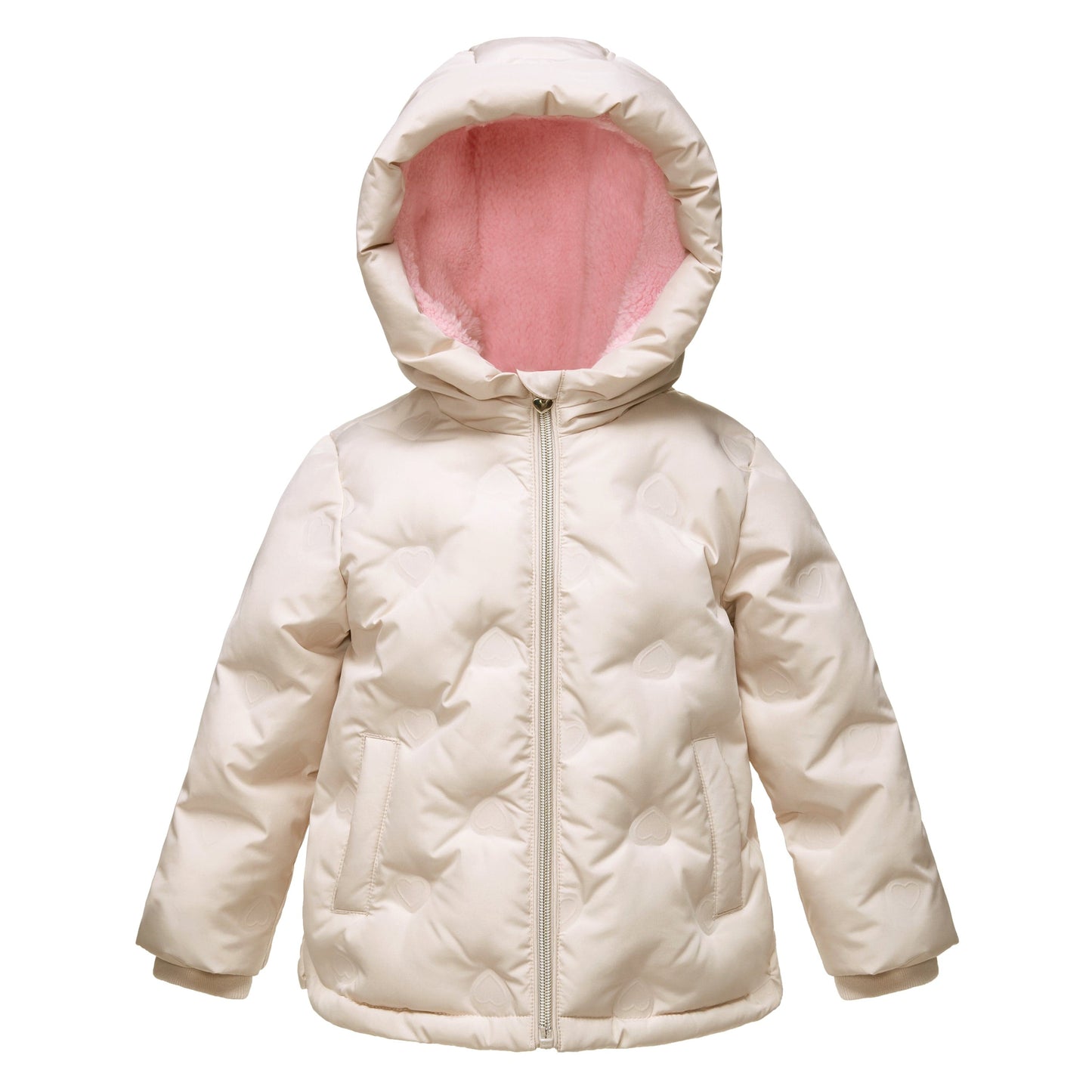 Baby Girls' Water-Resistant Fleece Lined Heart Puffer Jacket for Newborn Infant Toddler (6-24M, 2T-5T) Coats & Jackets 6-9M / Ivory Rokka & Rolla