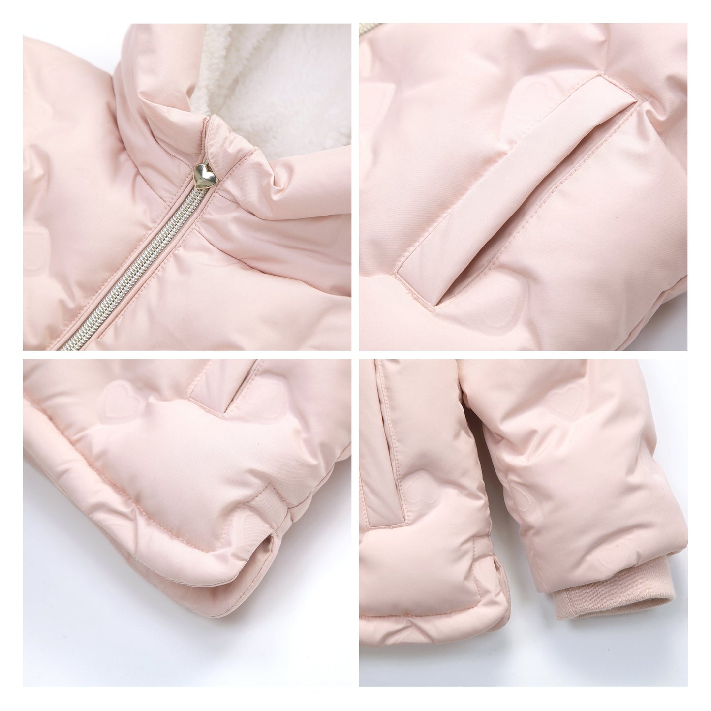 Baby Girls' Water-Resistant Fleece Lined Heart Puffer Jacket for Newborn Infant Toddler (6-24M, 2T-5T) Coats & Jackets Rokka & Rolla