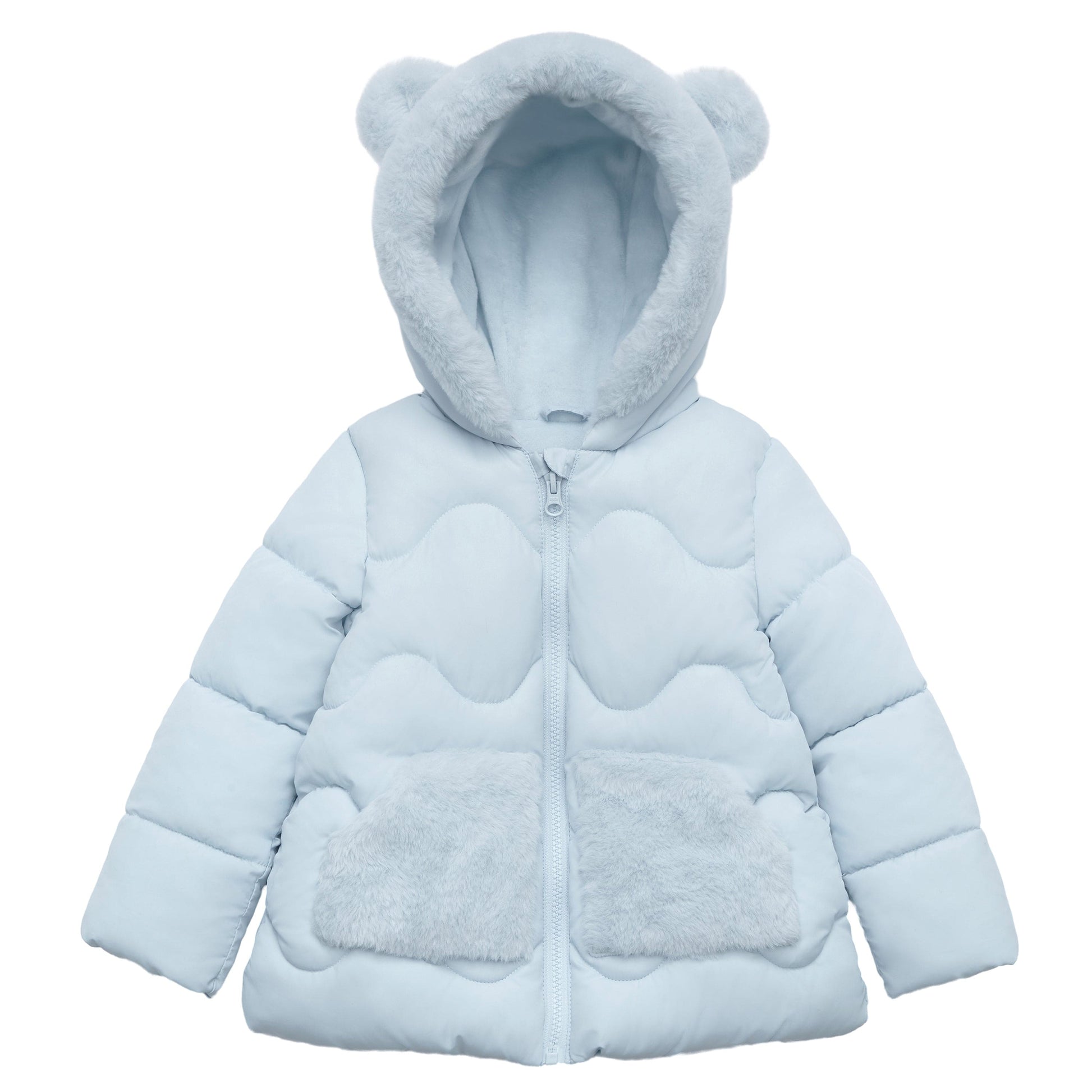 Baby Girls' Water-Resistant Soft Mini Fur Lined Puffer Jacket for Newborn Infant Toddler (6-24M, 2T-5T) Coats & Jackets 6-9M / Arctic Blue Rokka & Rolla