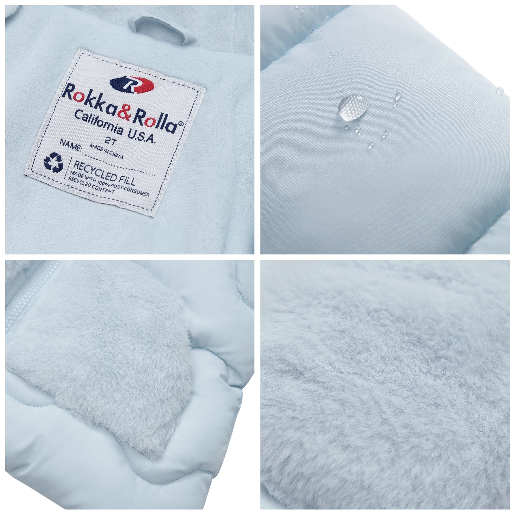 Baby Girls' Water-Resistant Soft Mini Fur Lined Puffer Jacket for Newborn Infant Toddler (6-24M, 2T-5T) Coats & Jackets Rokka & Rolla