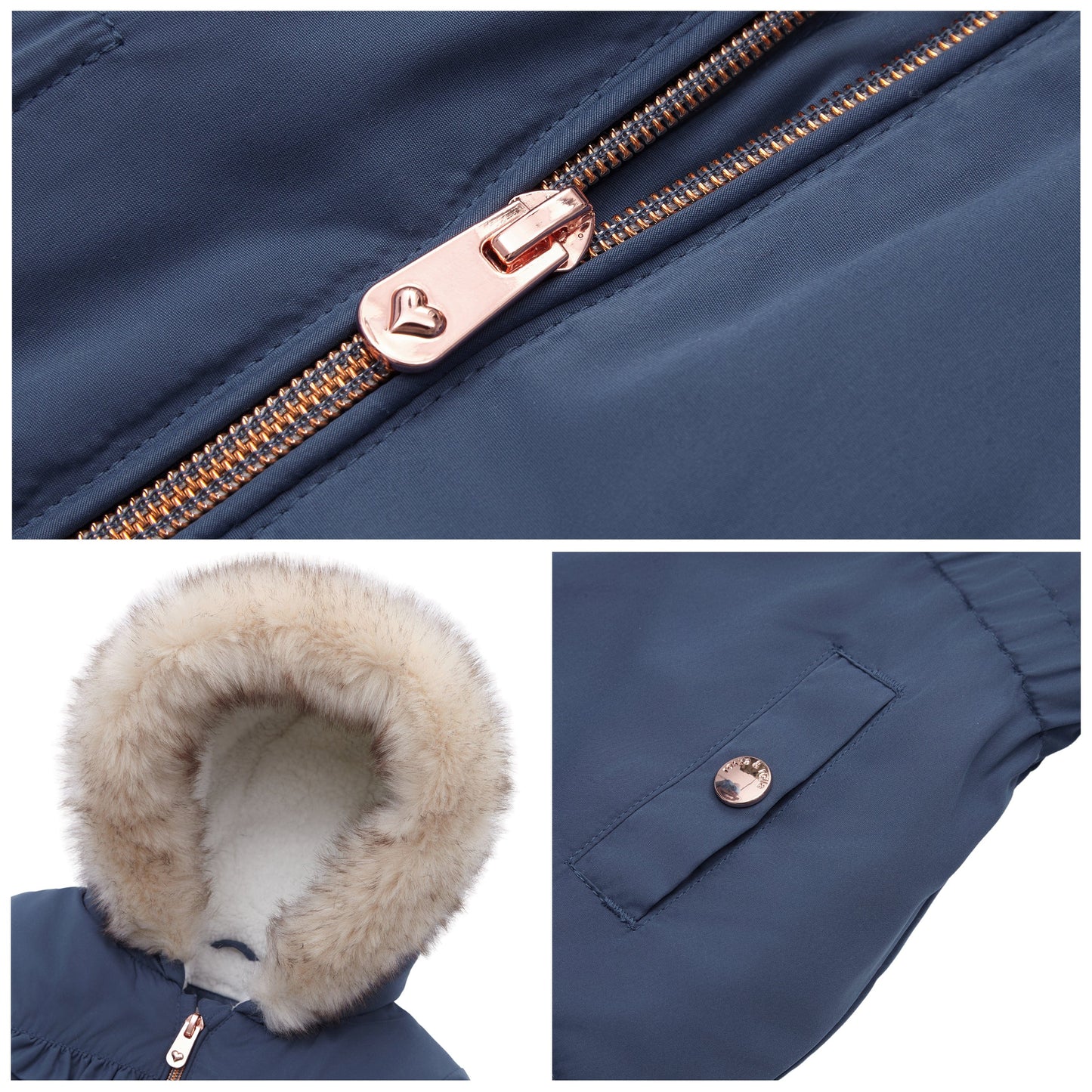 Baby Toddler Girls' Water-Resistant Puffer Jacket Sherpa Fleece Lined Parka Coat (6-24M, 2T-4T) Coats & Jackets Rokka & Rolla