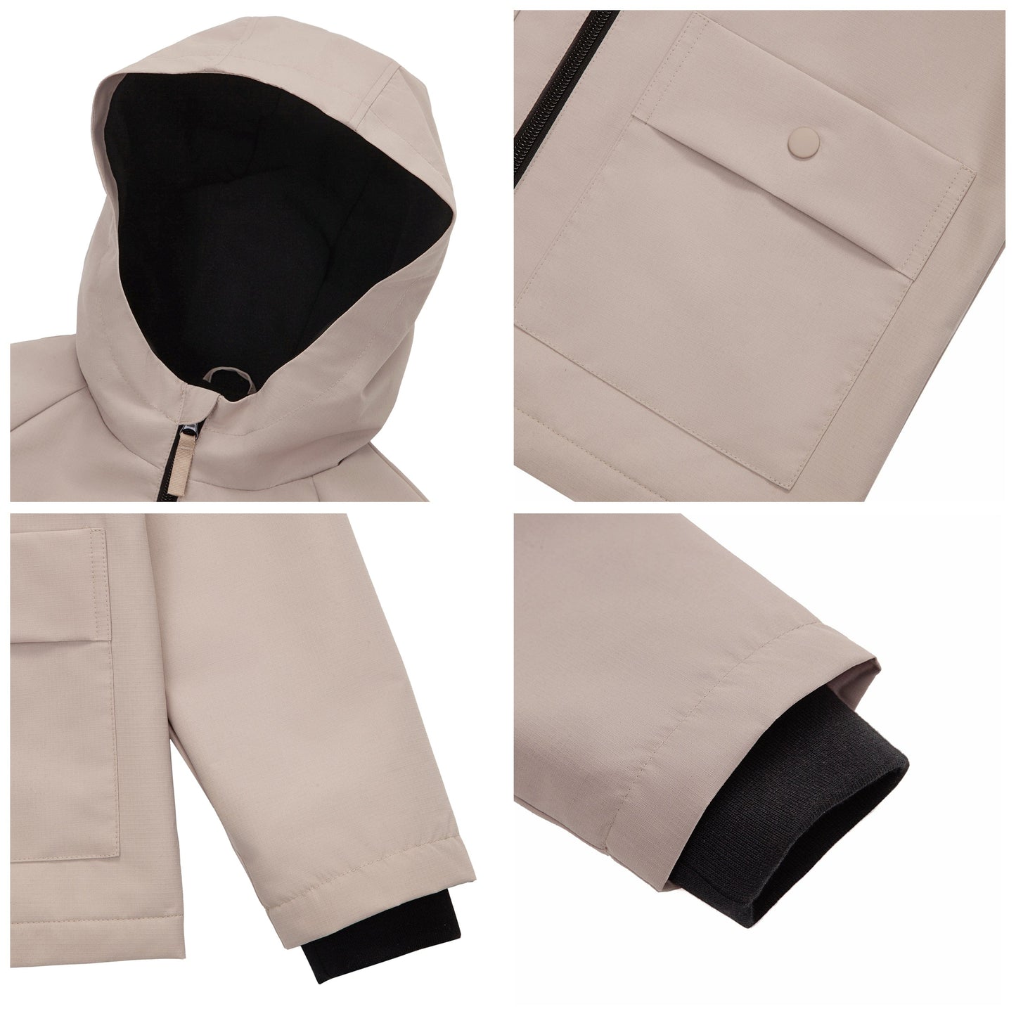 Boy's Hooded Water-Resistant Parka Windbreaker Jacket Coats & Jackets Rokka & Rolla