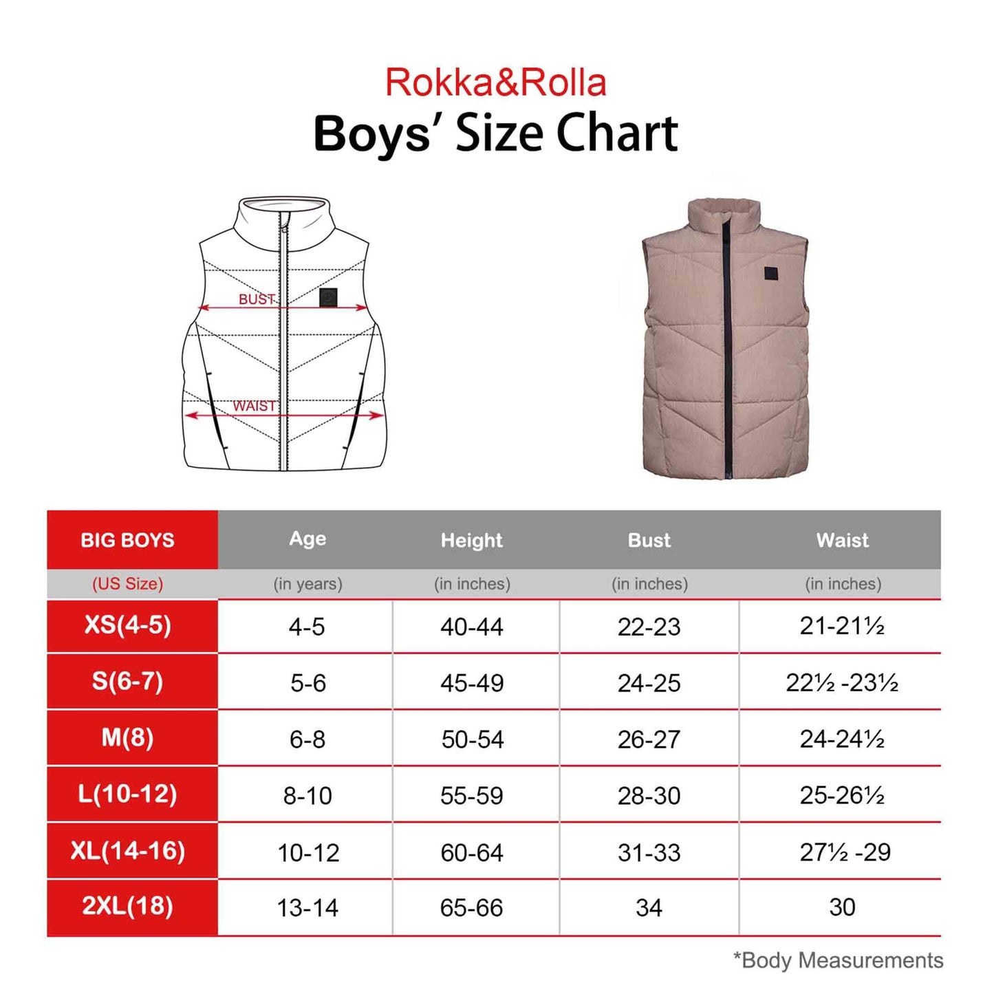 Boy's Lightweight Puffer Vest Vests Rokka & Rolla