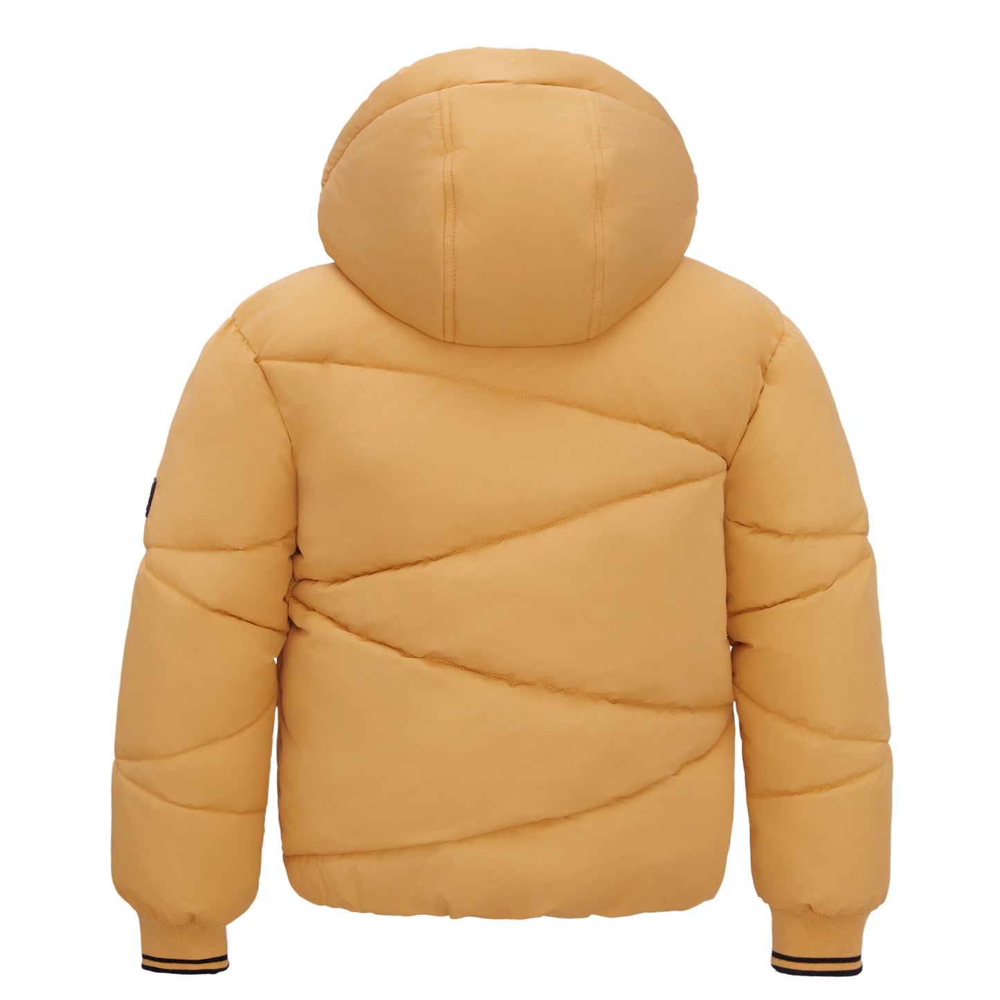 Boys' Hooded Puffer Jacket Water Resistant Warm Insulated Winter Coat - Amber Yellow Coats & Jackets Rokka&Rolla