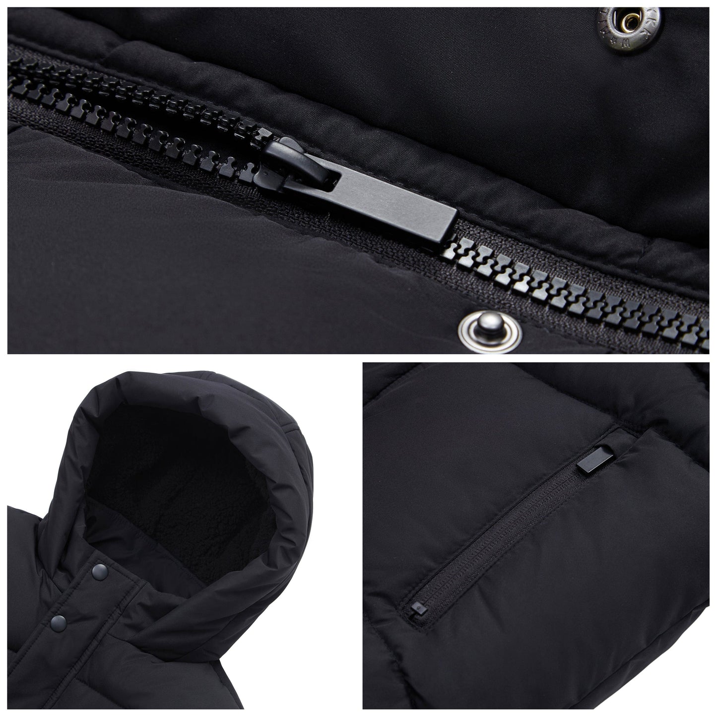 Boys' Hooded Puffer Jacket Water Resistant Warm Insulated Winter Coat - Black Coats & Jackets Rokka&Rolla