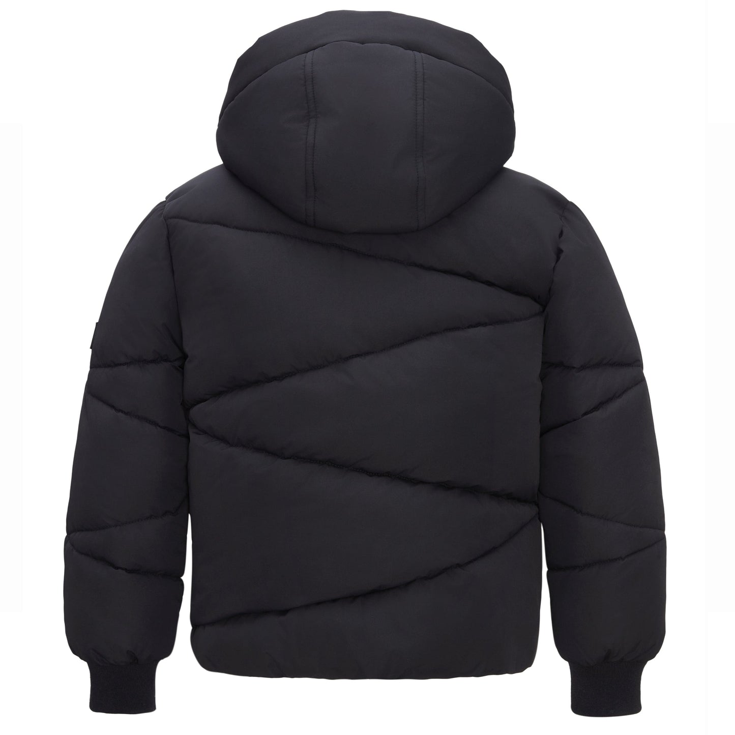 Boys' Hooded Puffer Jacket Water Resistant Warm Insulated Winter Coat - Black Coats & Jackets Rokka&Rolla