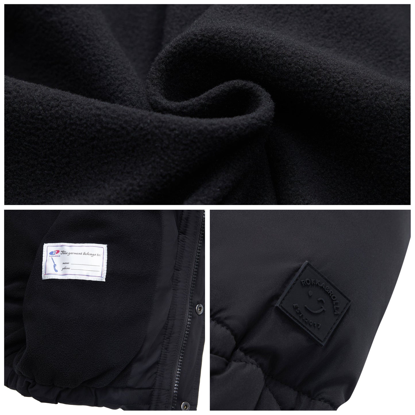 Boys' Hooded Puffer Jacket Water Resistant Warm Insulated Winter Coat - Black Coats & Jackets Rokka&Rolla