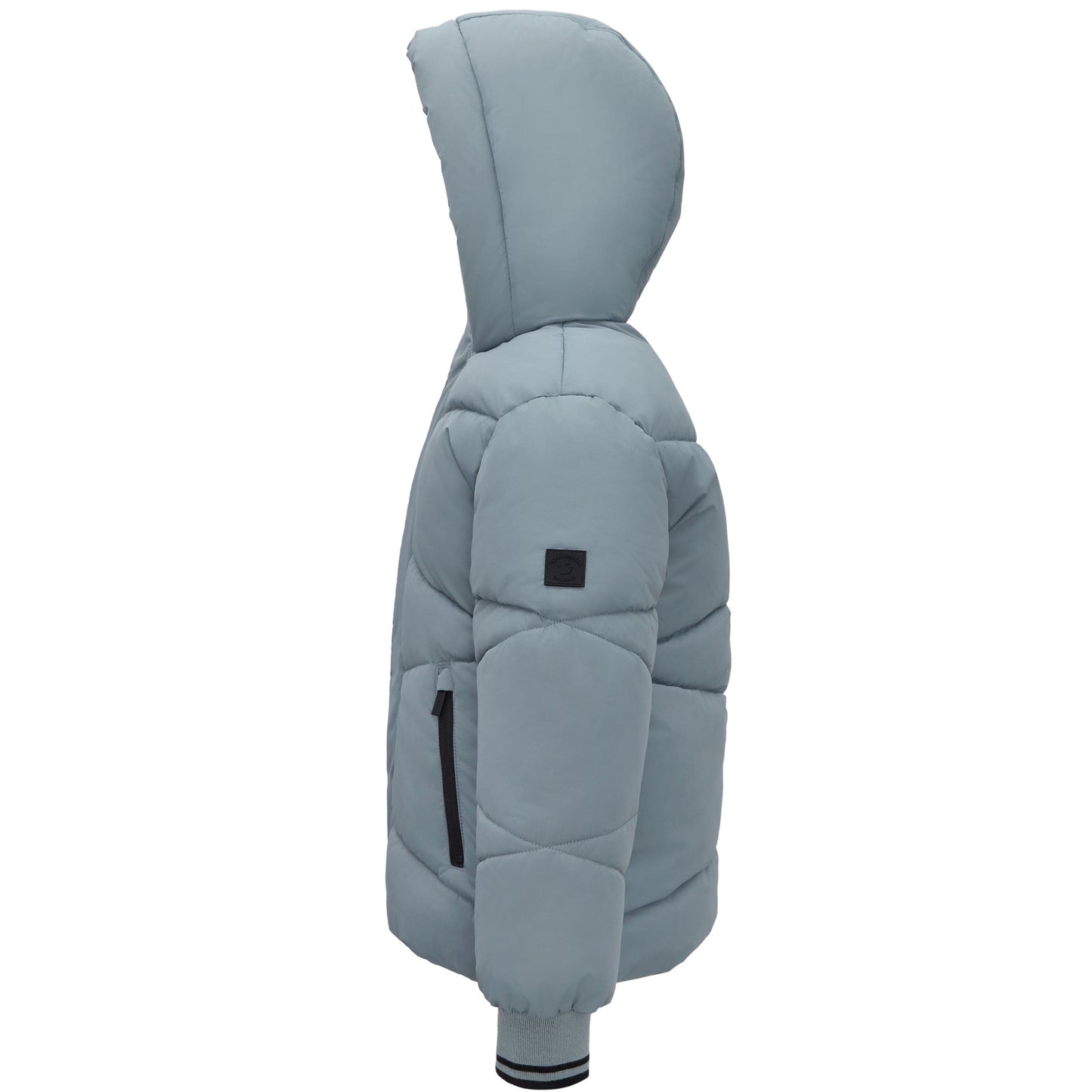Boys' Hooded Puffer Jacket Water Resistant Warm Insulated Winter Coat - Slate Green Coats & Jackets Rokka&Rolla