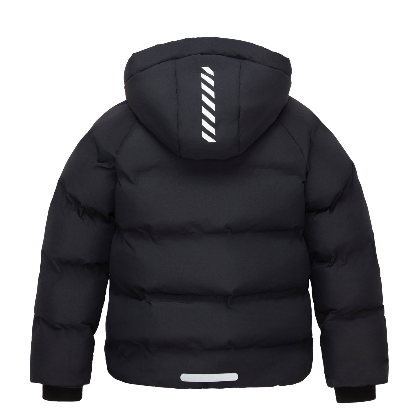 Boys Hooded Puffer Jacket with Reflective Detail Fleece Lined Youth Winter Coat - Black Coats & Jackets Rokka&Rolla