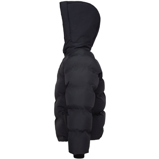 Boys Hooded Puffer Jacket with Reflective Detail Fleece Lined Youth Winter Coat - Black Coats & Jackets Rokka&Rolla