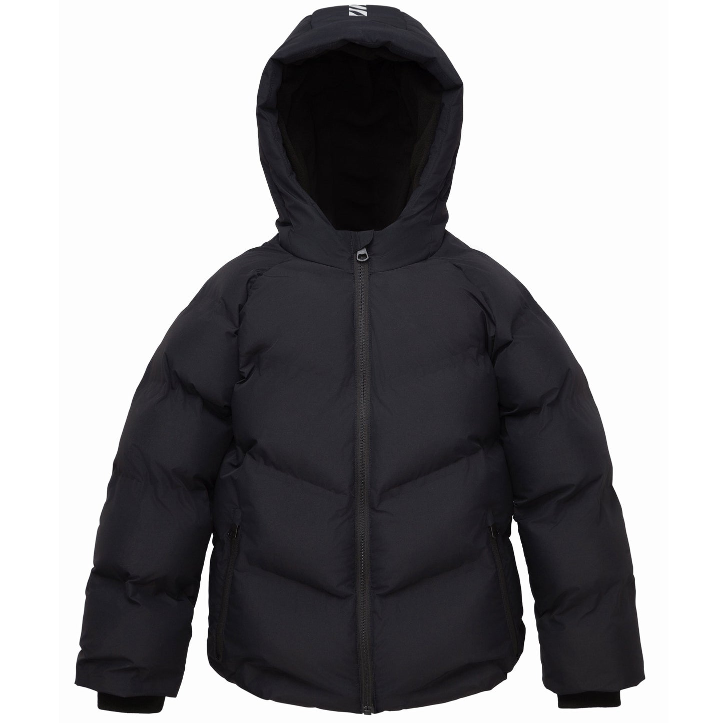 Boys Hooded Puffer Jacket with Reflective Detail Fleece Lined Youth Winter Coat - Black Coats & Jackets XS Rokka&Rolla
