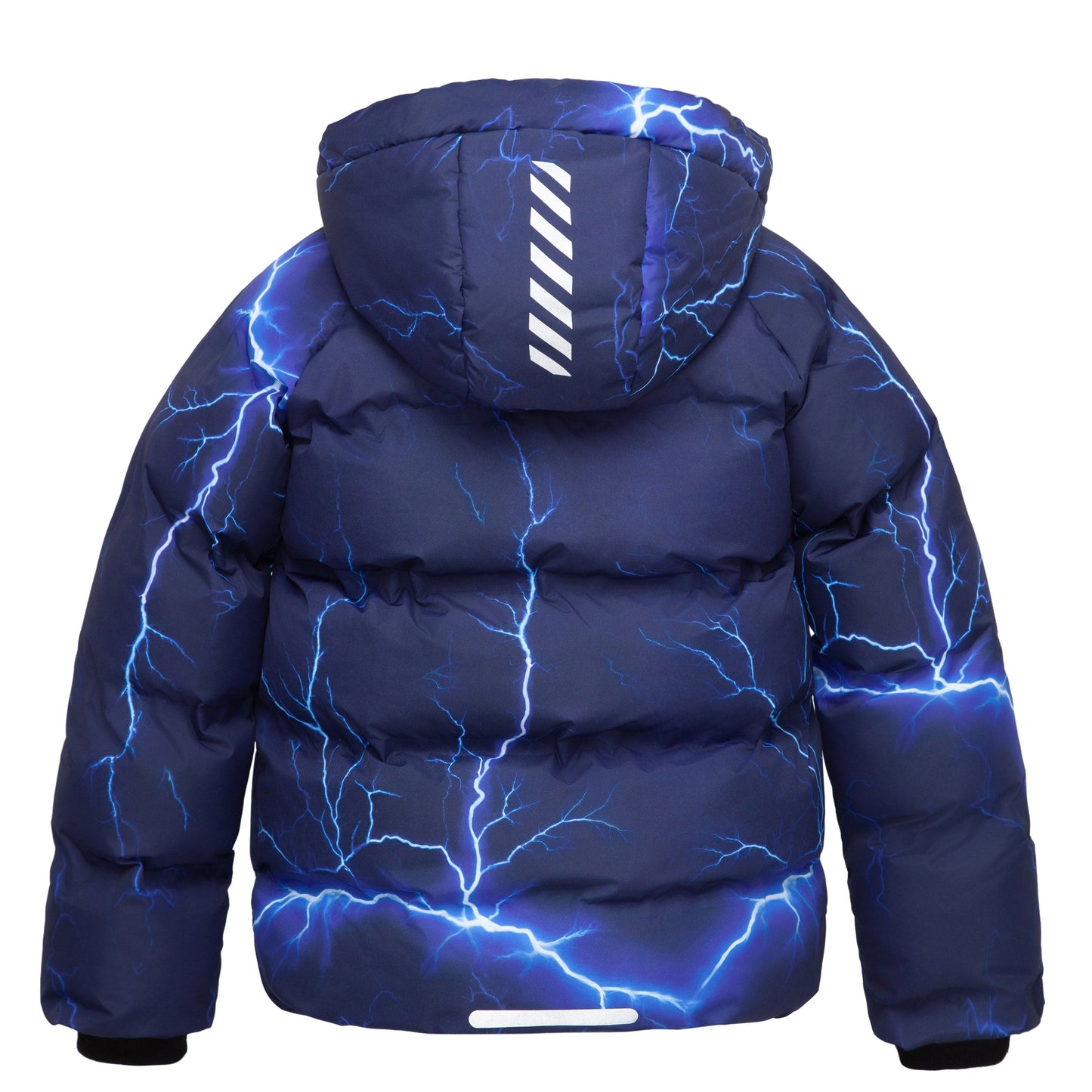 Boys Hooded Puffer Jacket with Reflective Detail Fleece Lined Youth Winter Coat - Electric Blue Coats & Jackets Rokka&Rolla