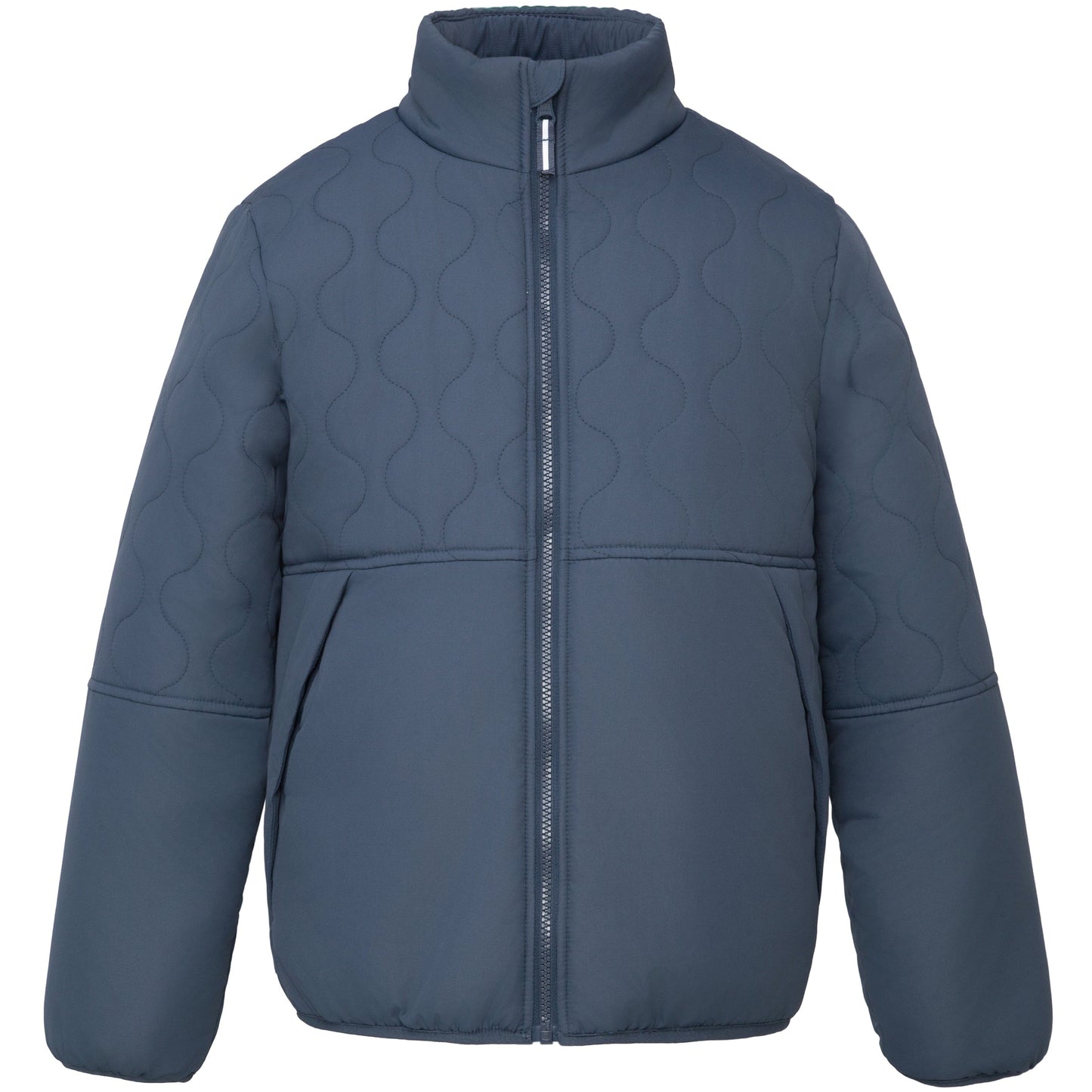 Boys Reversible Puffer Fleece Jacket Water Resistant Warm Outerwear - Navy Coats & Jackets Rokka&Rolla