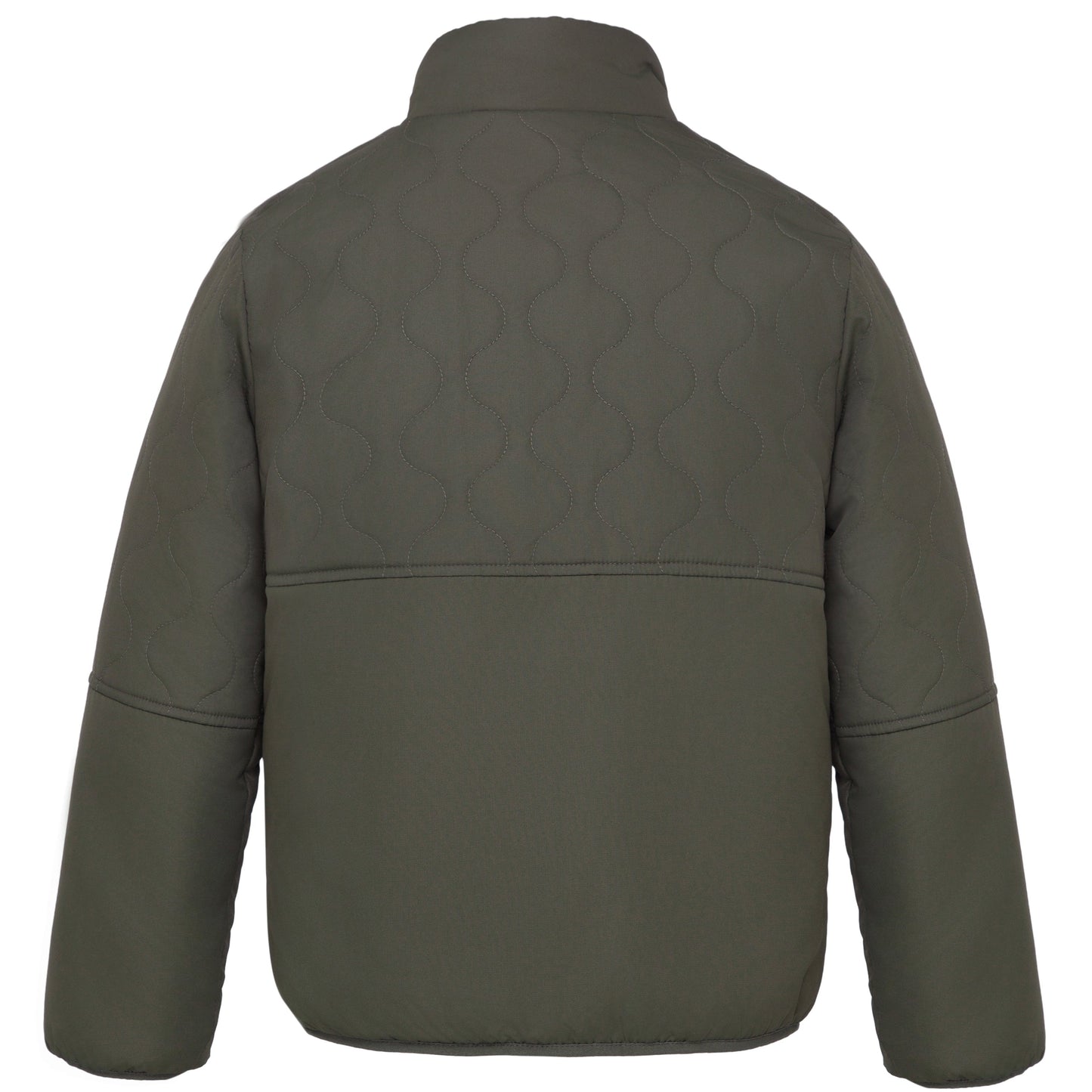 Boys Reversible Puffer Fleece Jacket Water Resistant Warm Outerwear - Olive Coats & Jackets Rokka&Rolla