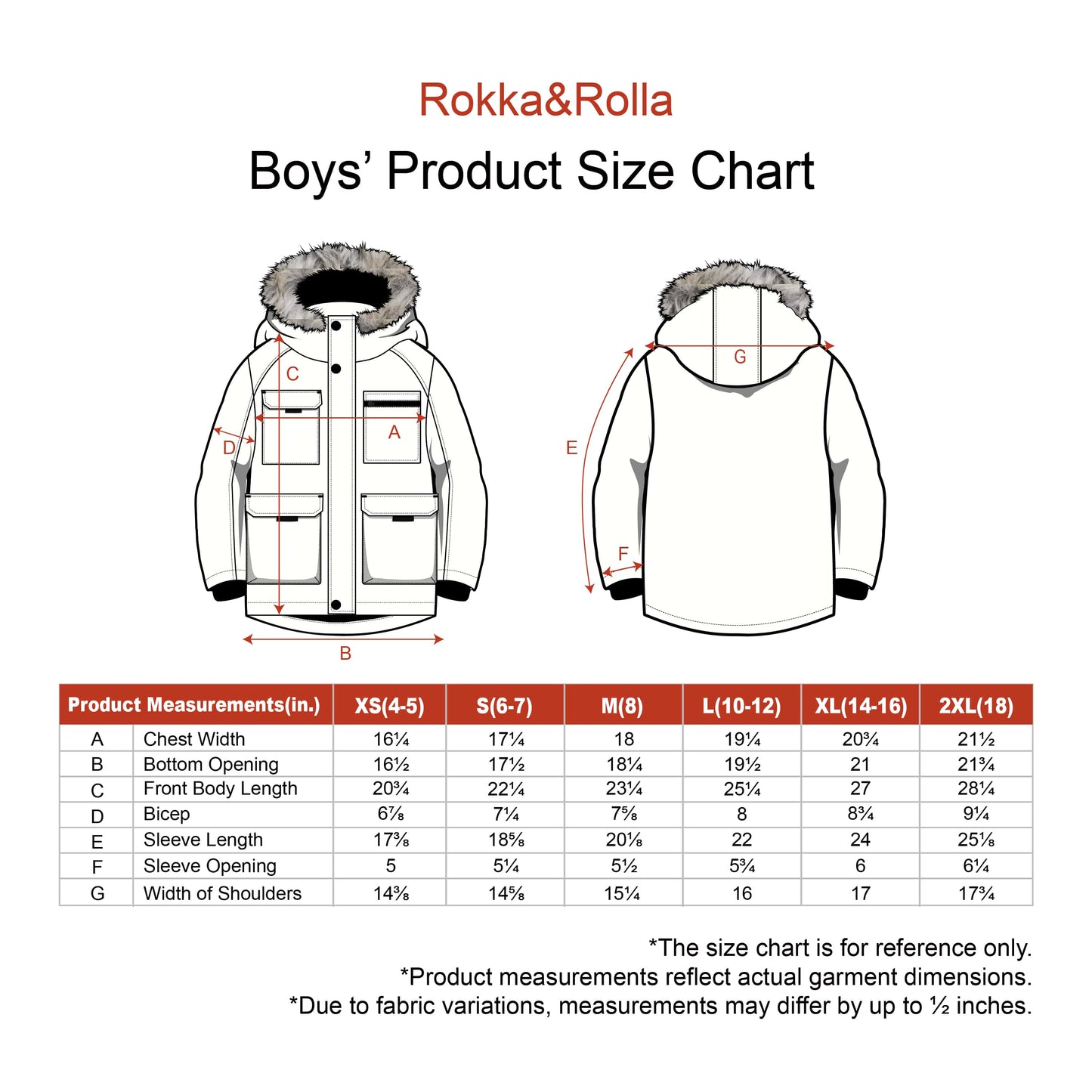 Boys' Water-Resistant Ripstop Shell Parka Jacket Fleece Lined Winter Coat Coats & Jackets Rokka&Rolla