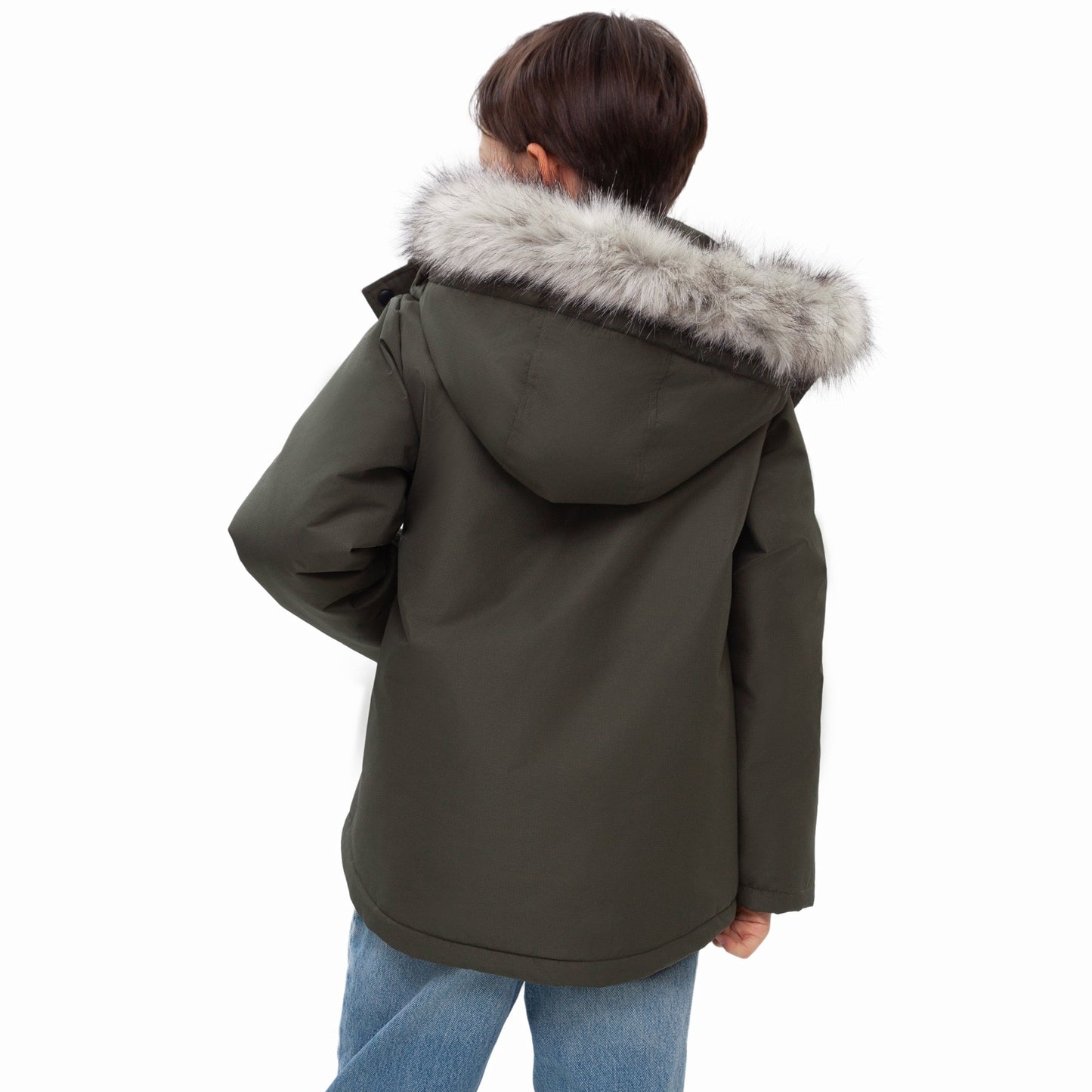 Boys' Water-Resistant Ripstop Shell Parka Jacket Fleece Lined Winter Coat Rokka&Rolla