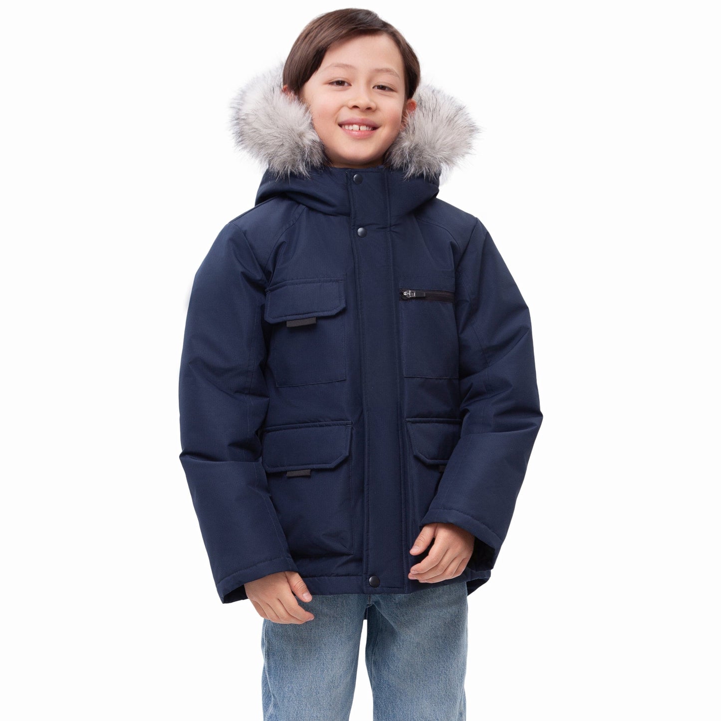 Boys' Water-Resistant Ripstop Shell Parka Jacket Fleece Lined Winter Coat Rokka&Rolla