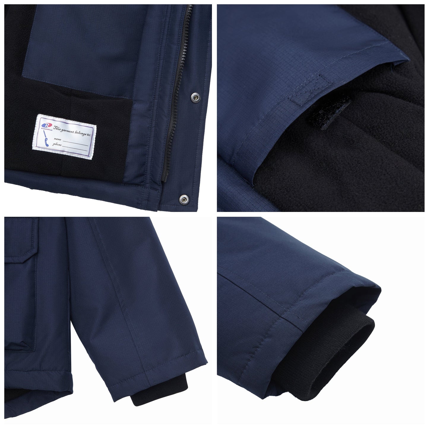 Boys' Water-Resistant Ripstop Shell Parka Jacket Fleece Lined Winter Coat Rokka&Rolla