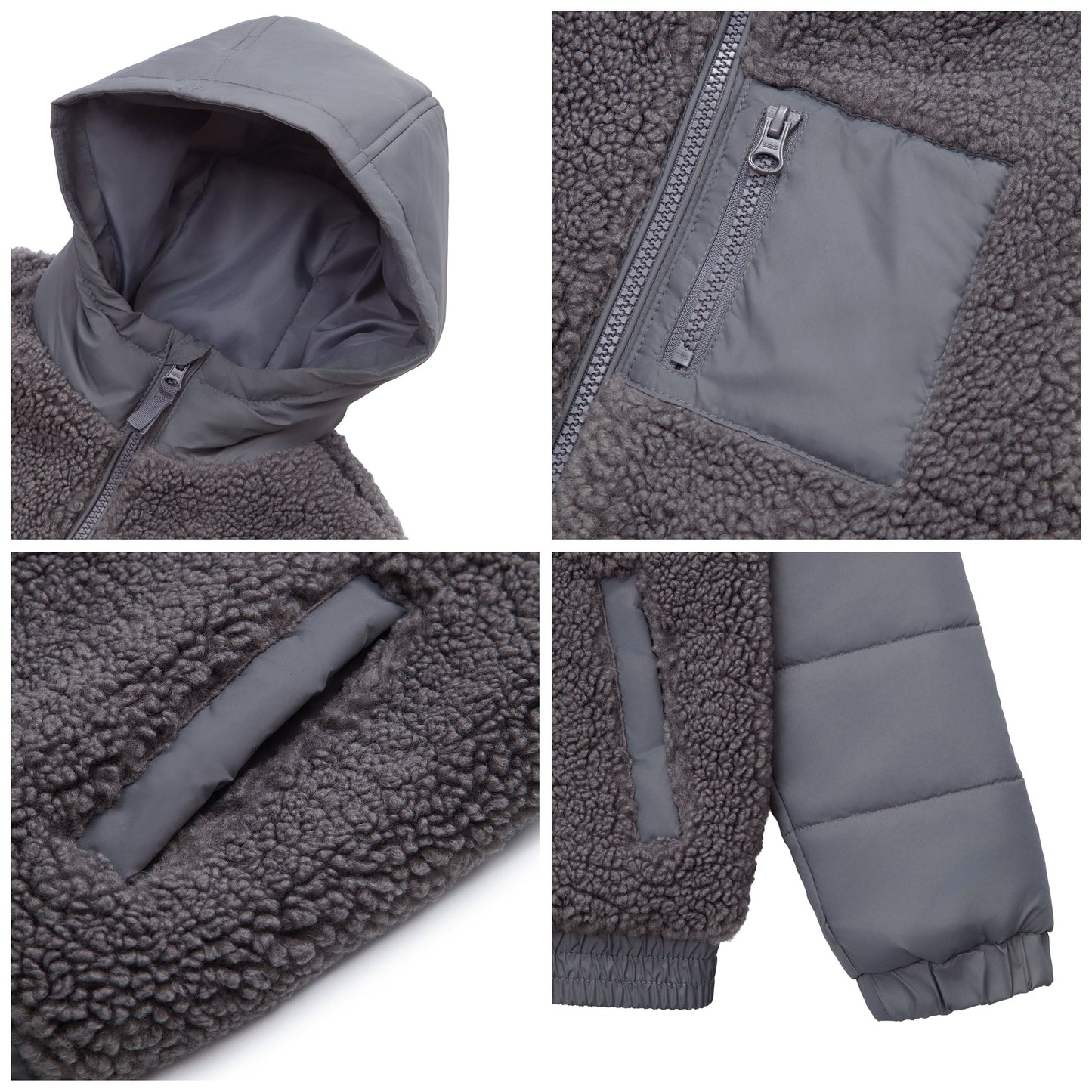 Boys' Water-Resistant Sherpa Puffer Jacket Coats & Jackets Rokka & Rolla