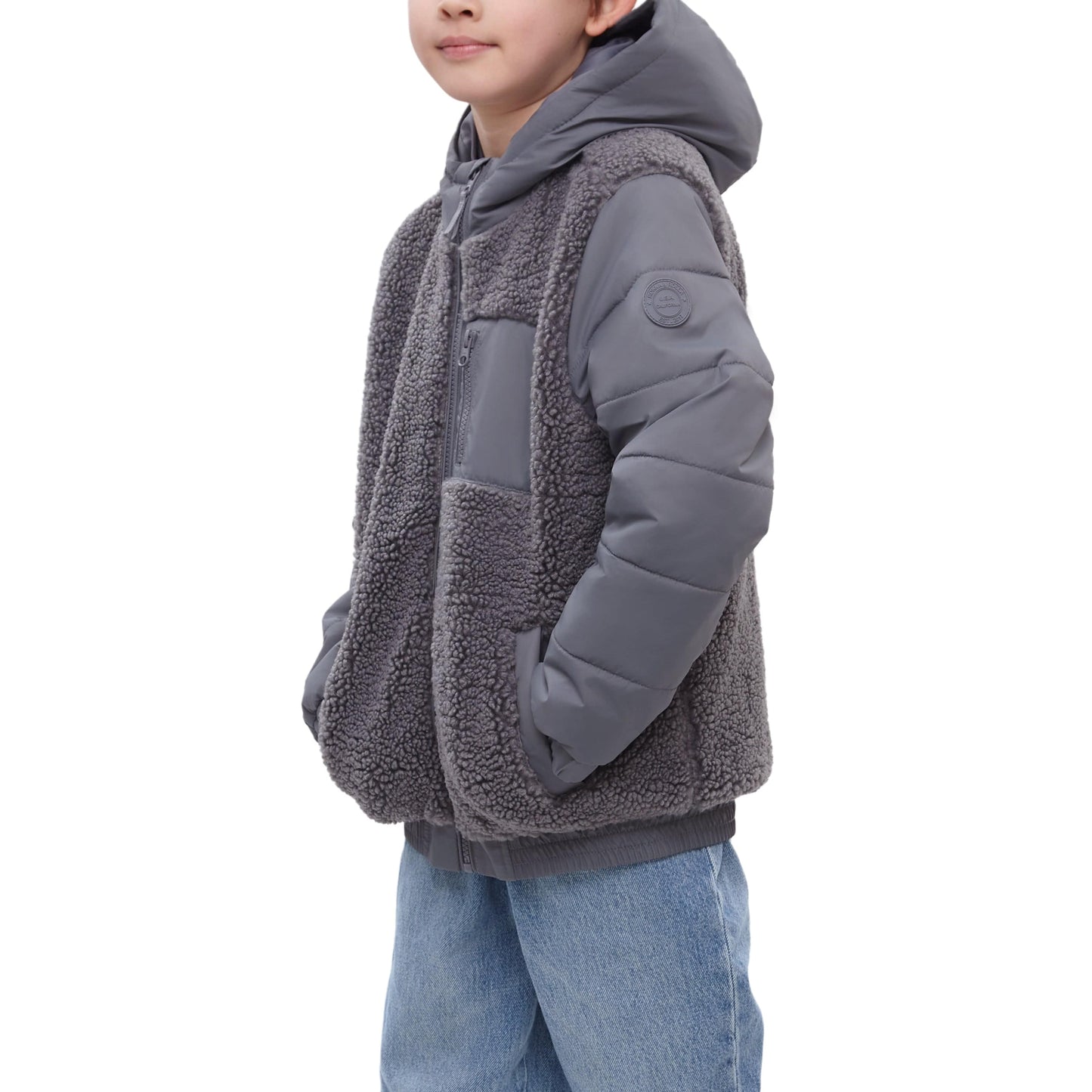 Boys' Water-Resistant Sherpa Puffer Jacket Coats & Jackets Rokka & Rolla