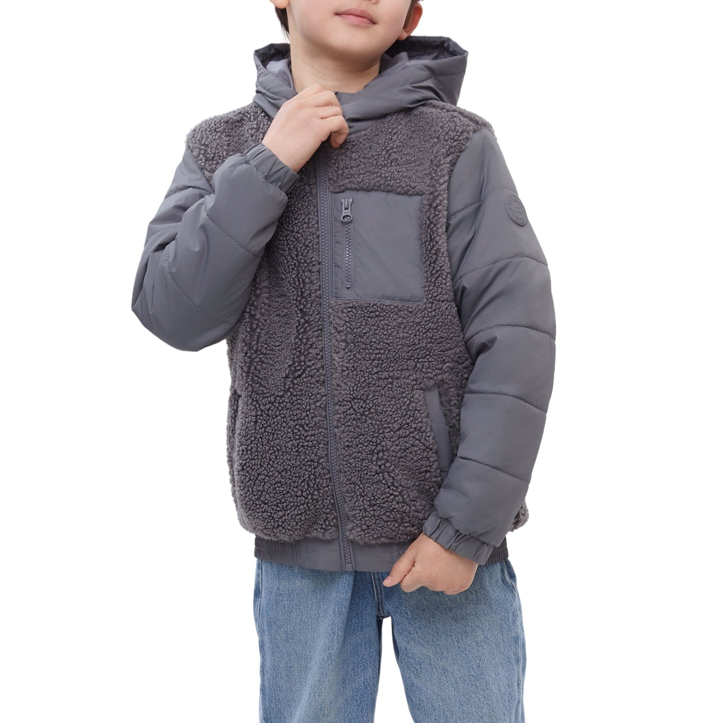 Boys' Water-Resistant Sherpa Puffer Jacket Coats & Jackets Rokka & Rolla