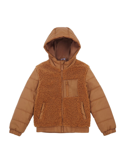 Boys' Water-Resistant Teddy Sherpa Puffer Jacket Coats & Jackets Rokka & Rolla