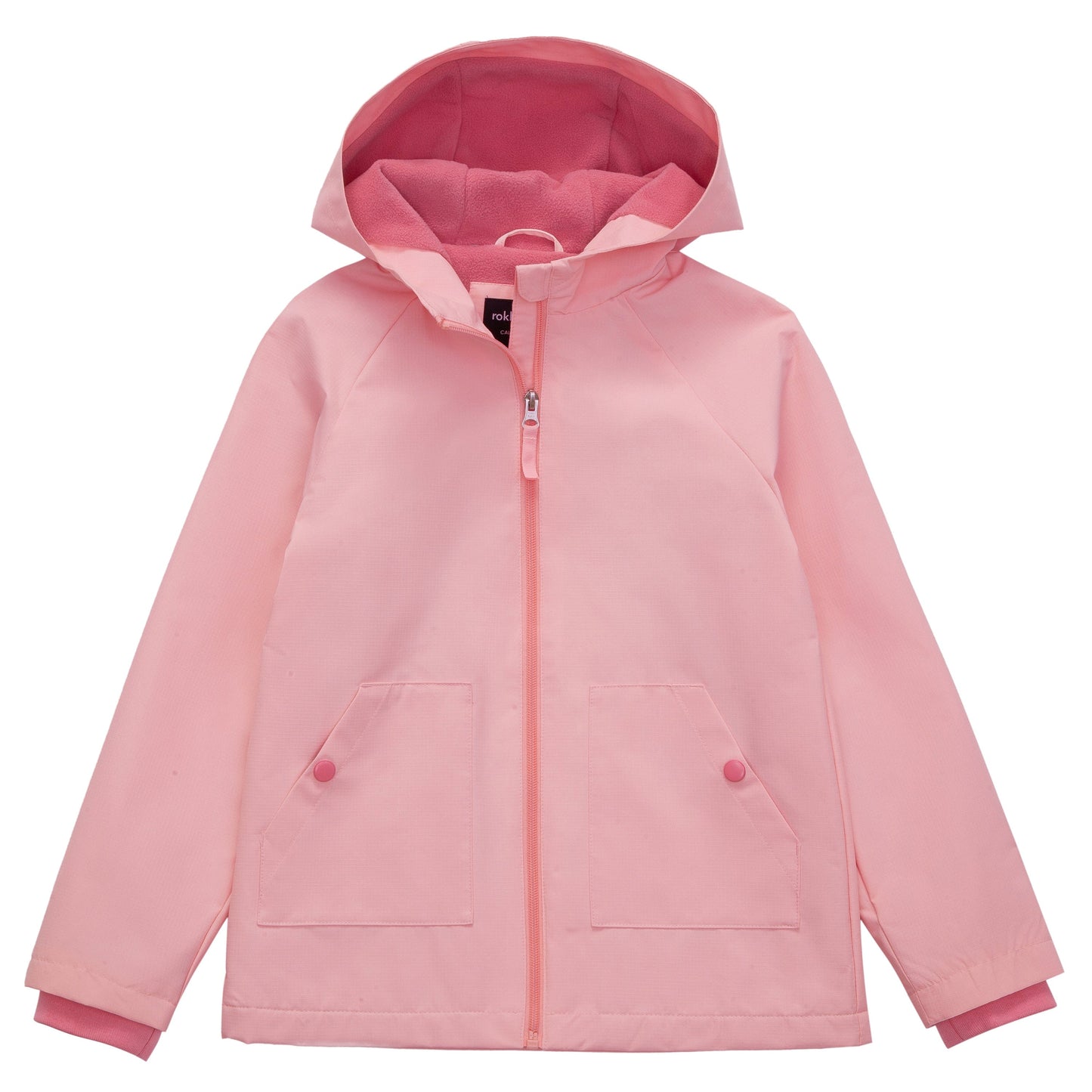 Girl's Hooded Water-Resistant Parka Windbreaker Jacket Coats & Jackets XS / Pink Rokka & Rolla