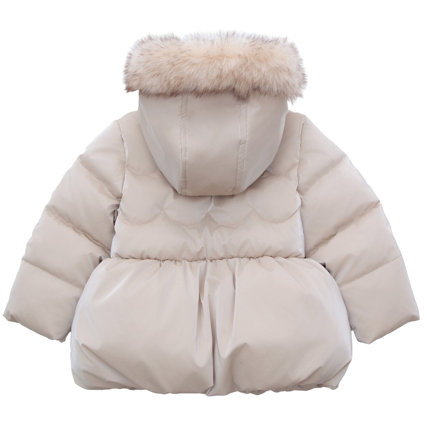 Girls Fuzzy Hooded Quilted Jacket Toddler Outerwear - Pearl Cream Baby & Toddler Outerwear Rokka&Rolla