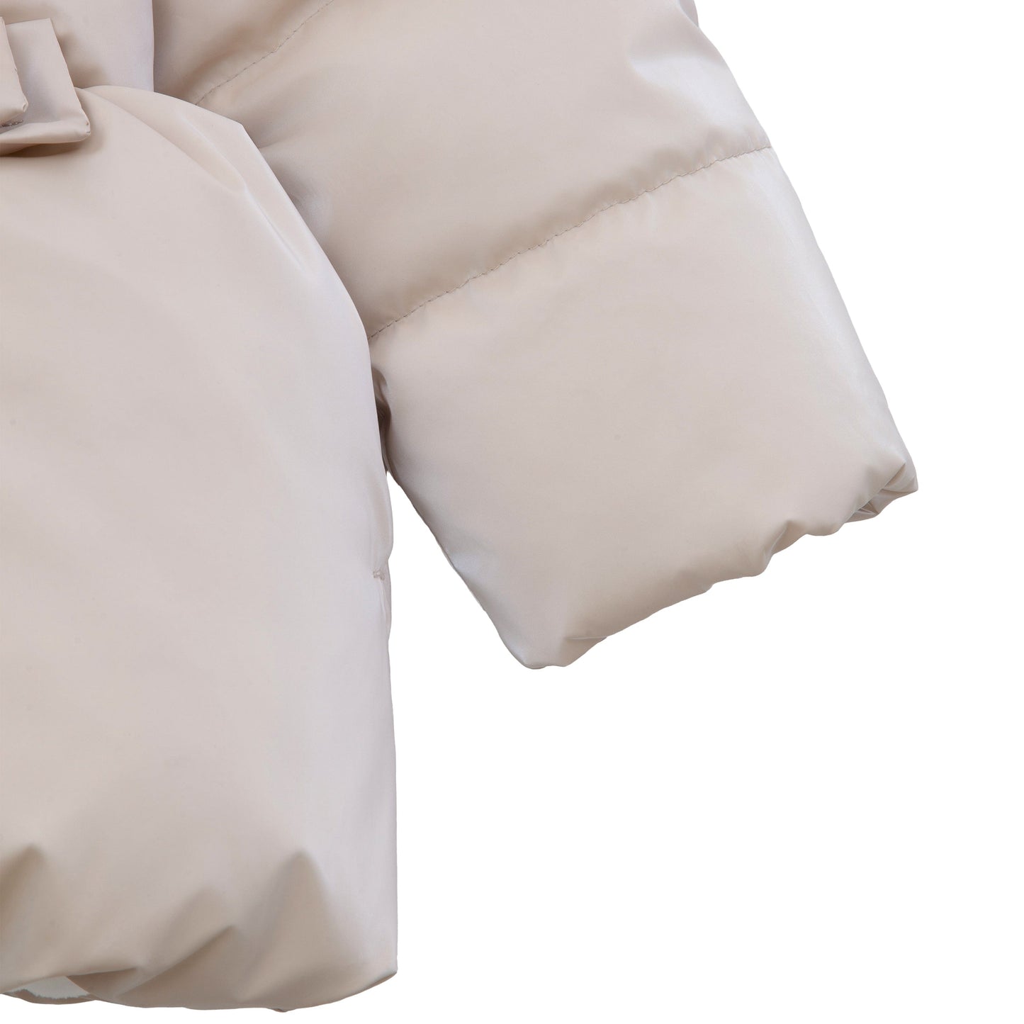 Girls Fuzzy Hooded Quilted Jacket Toddler Outerwear - Pearl Cream Baby & Toddler Outerwear Rokka&Rolla