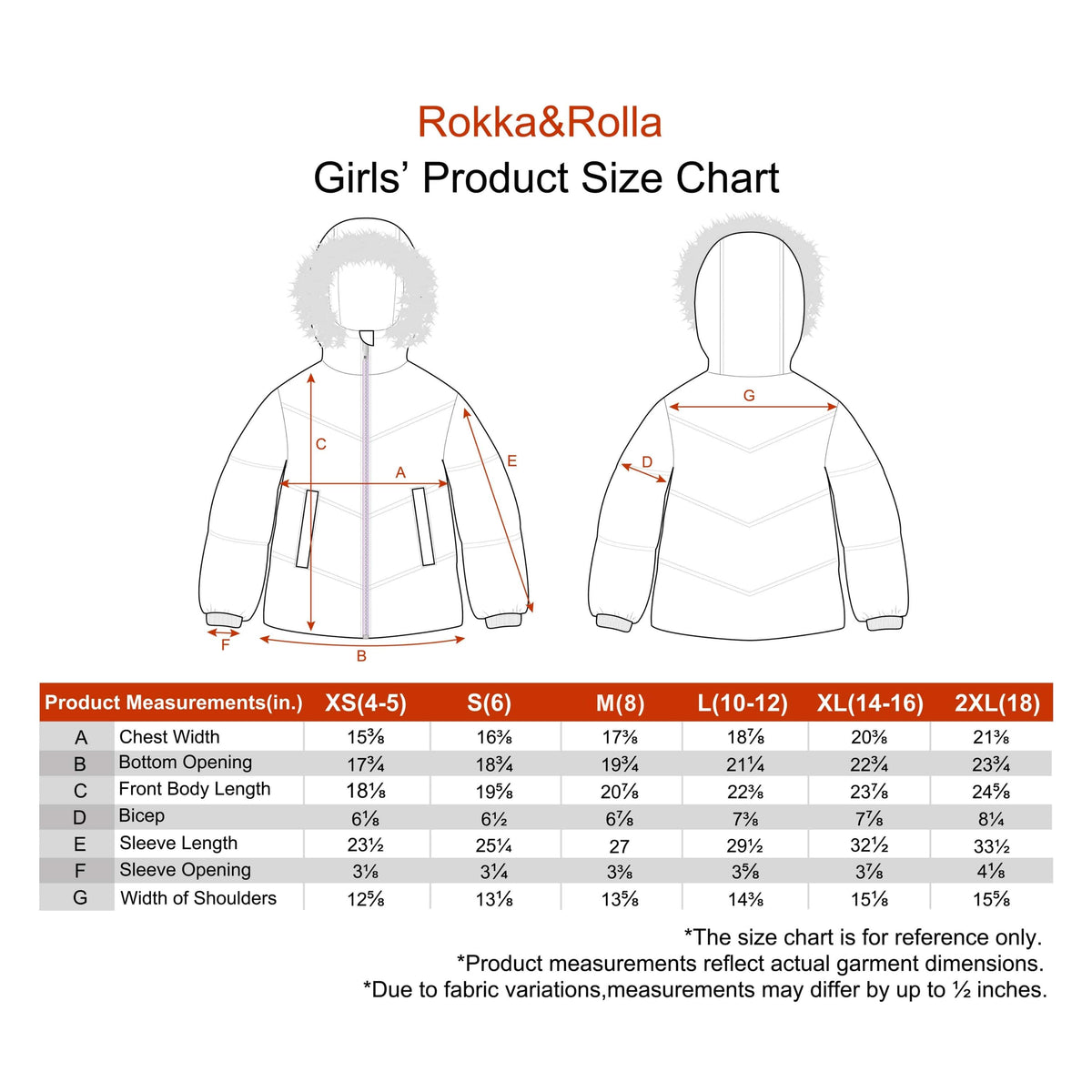 Girls' Heavyweight Puffer Jacket Bubble Coat Coats & Jackets Rokka & Rolla