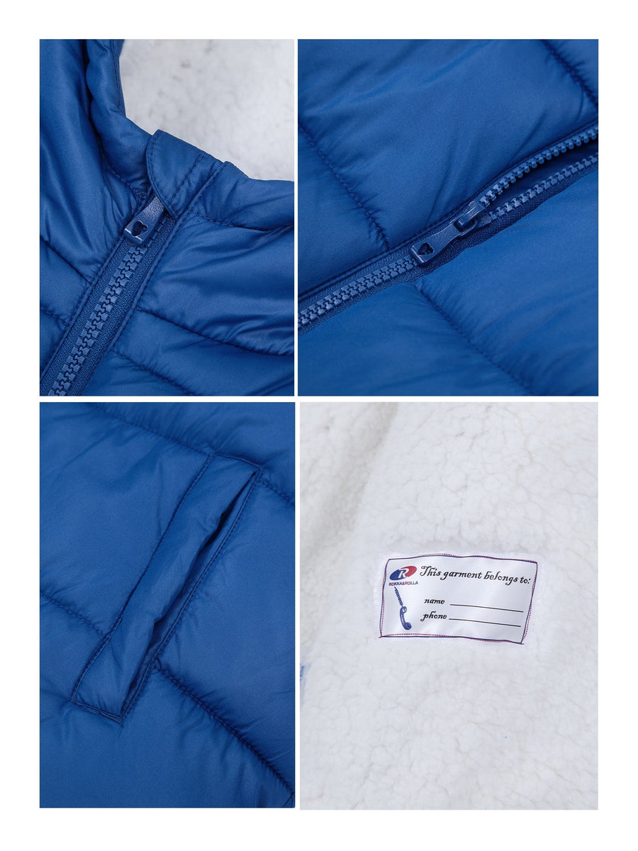Girls' Heavyweight Puffer Jacket Sherpa Lined Bubble Coat Coats & Jackets Rokka & Rolla