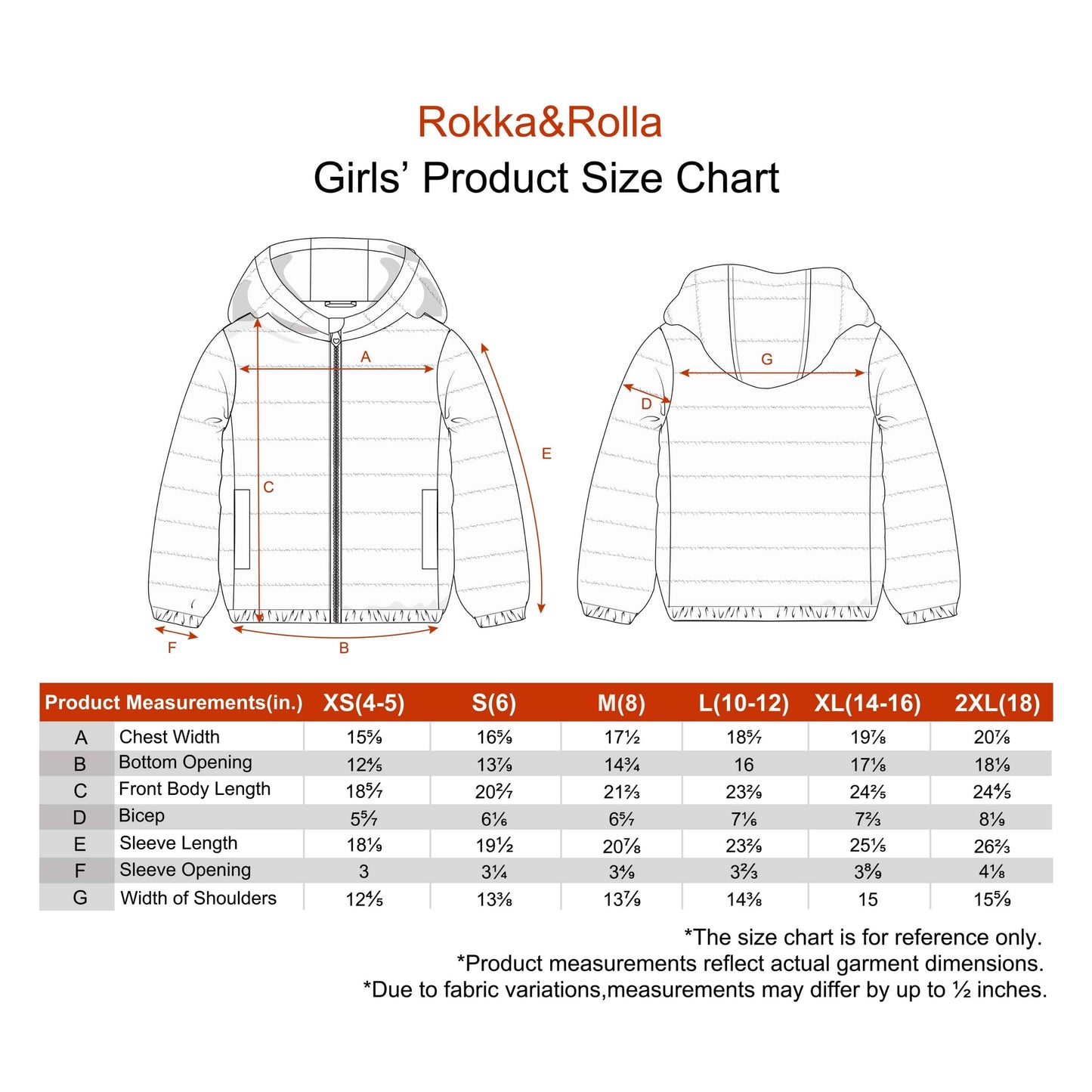 Girls' Lightweight Water-Resistant Winter Coat Puffer Jacket - Blue Fog Coats & Jackets Rokka&Rolla