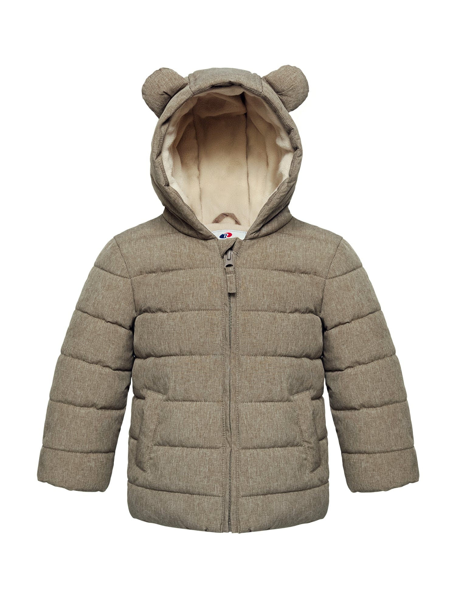 Infant Boys' Fleece Hooded Puffer Jacket Baby & Toddler Outerwear 6-9M / Beige Textured Rokka & Rolla
