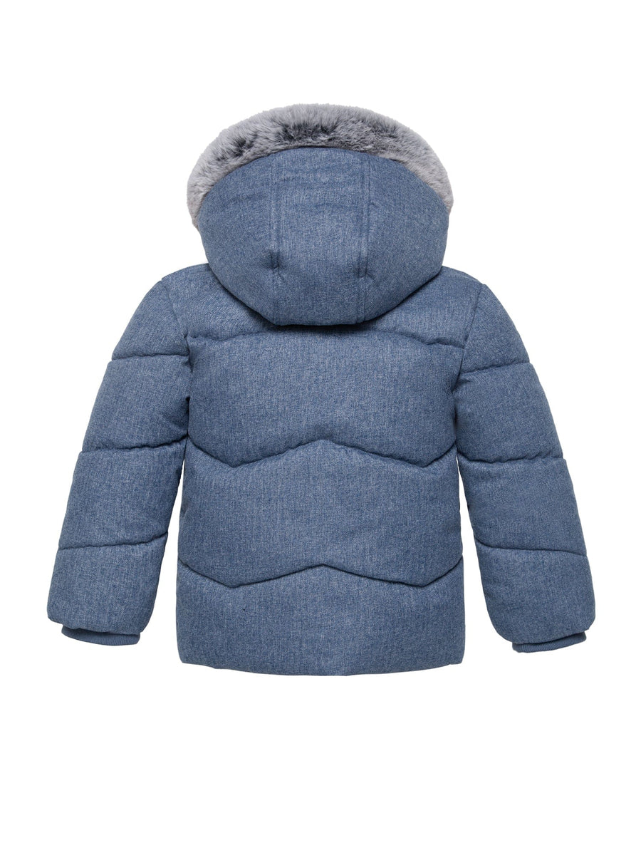 Infant Boys' Sherpa Lined Mini Fur Trim Hooded Puffer Jacket Baby & Toddler Outerwear Rokka & Rolla