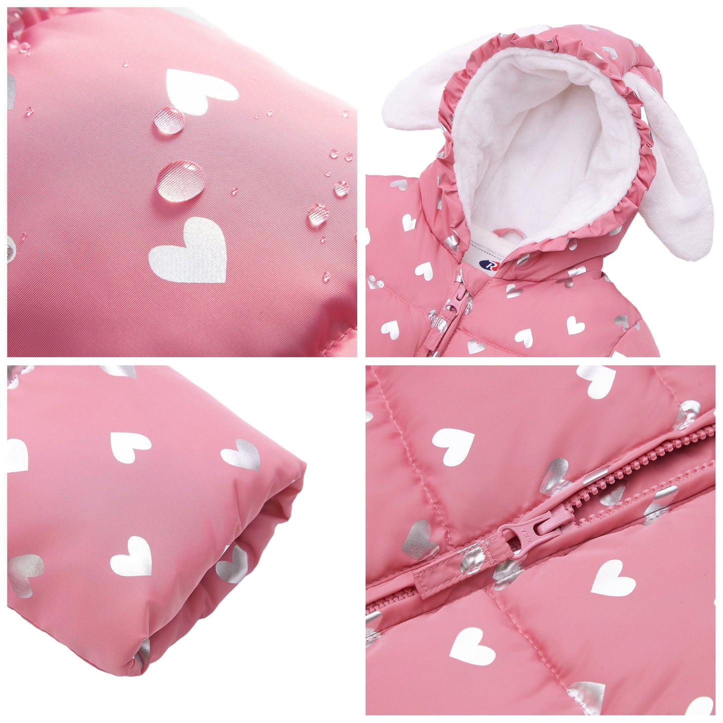 Infant Girls' Soft Fur Hooded Puffer Jacket Baby & Toddler Outerwear Rokka & Rolla
