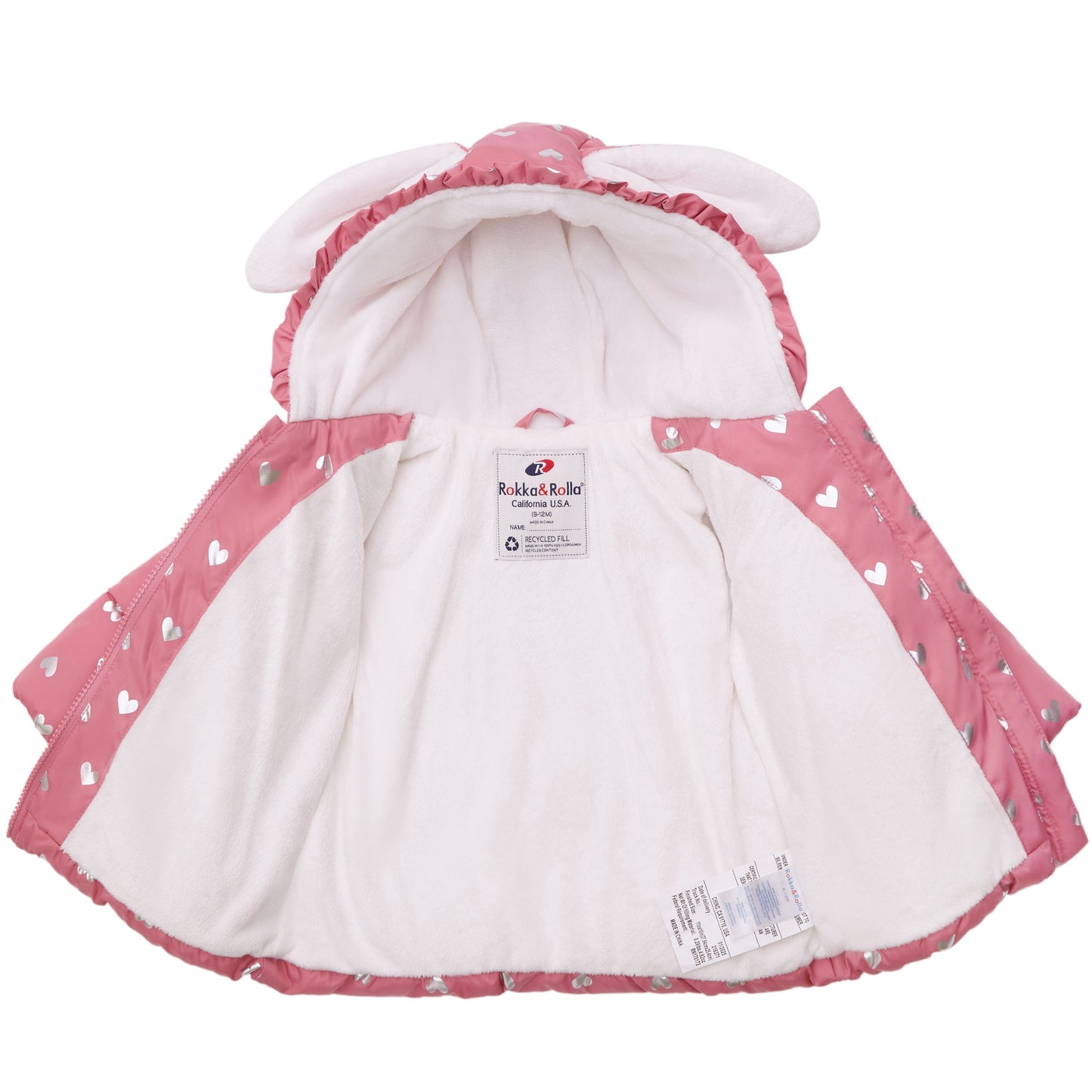 Infant Girls' Soft Fur Hooded Puffer Jacket Baby & Toddler Outerwear Rokka & Rolla