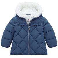 Infant Girls' Soft Mini Fur Lining Hooded Puffer Jacket Baby & Toddler Outerwear 6-9M / Frost Navy Rokka & Rolla