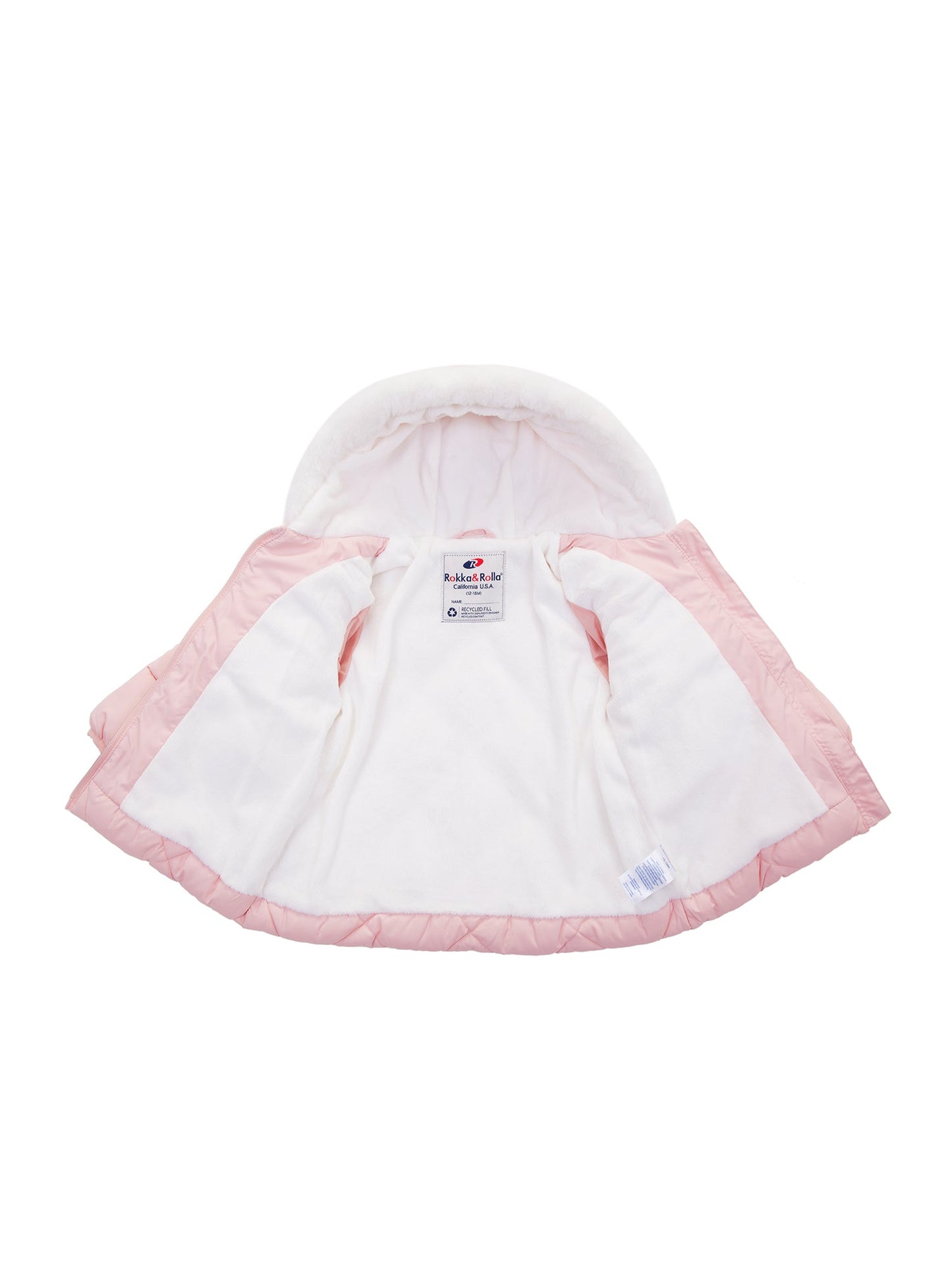 Infant Girls' Soft Mini Fur Lining Hooded Puffer Jacket Baby & Toddler Outerwear Rokka & Rolla
