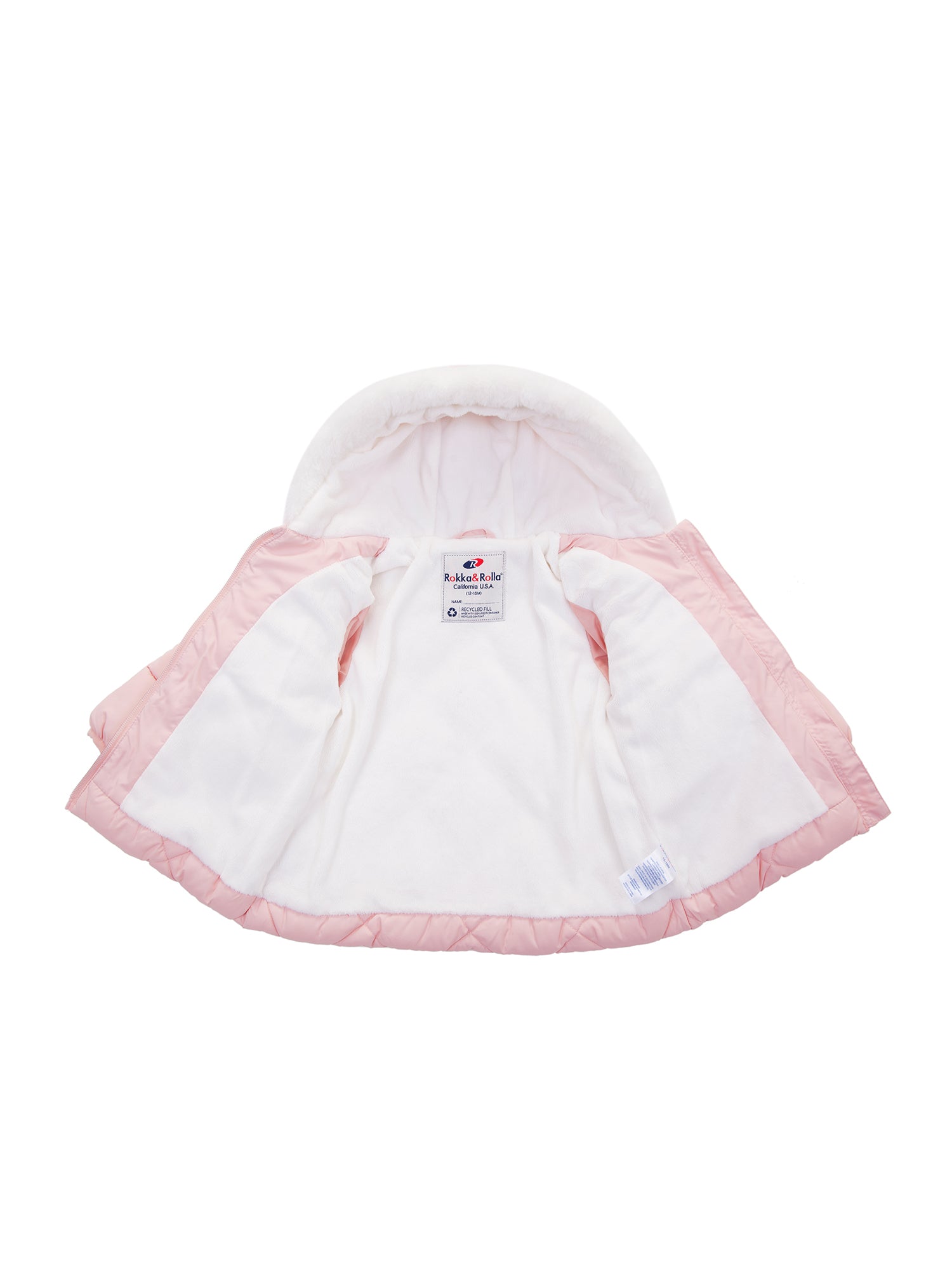 Infant Girls' Soft Mini Fur Lining Hooded Puffer Jacket Baby & Toddler Outerwear Rokka & Rolla