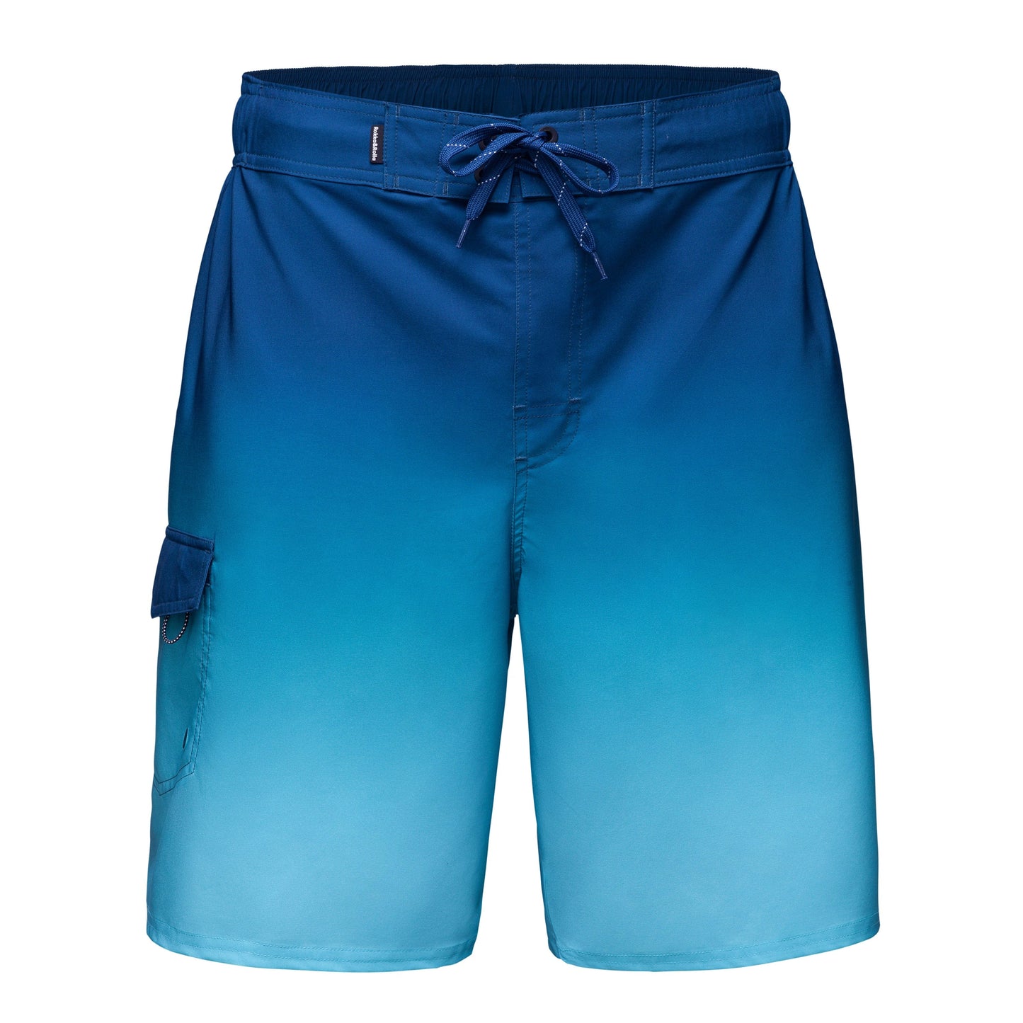Men's 4-Way Stretch Beach Shorts Swimwear S / Blue Wave Gradient Rokka & Rolla