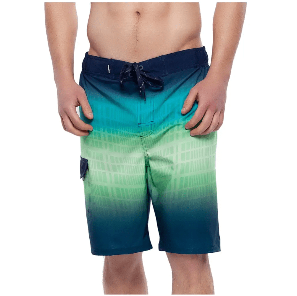 Rokka Rolla Men s 9 No Liner Board Shorts Elastic Waist Quick Dry Swim Trunks Green Vapor