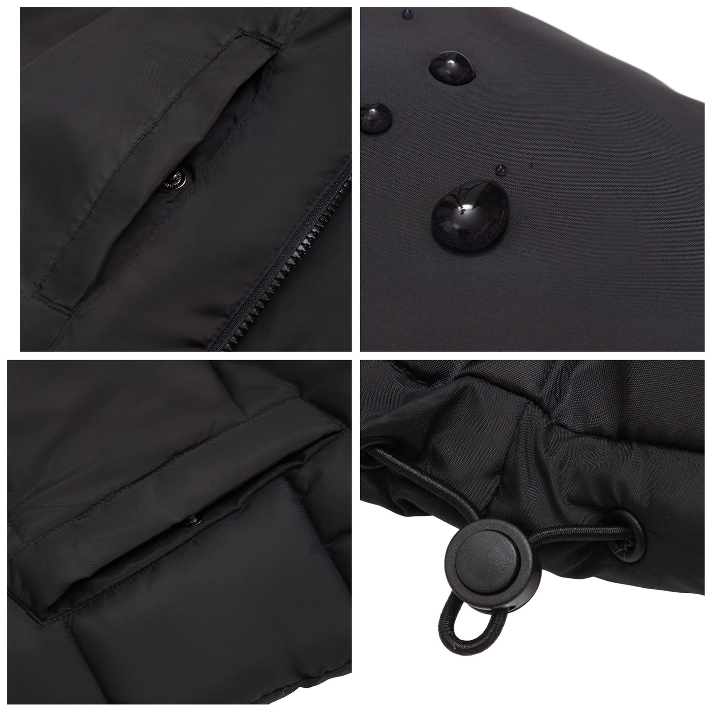 Men's Essential Puffer Jacket Water Resistant Insulated Winter Coat Stand Collar - Black Coats & Jackets Rokka&Rolla