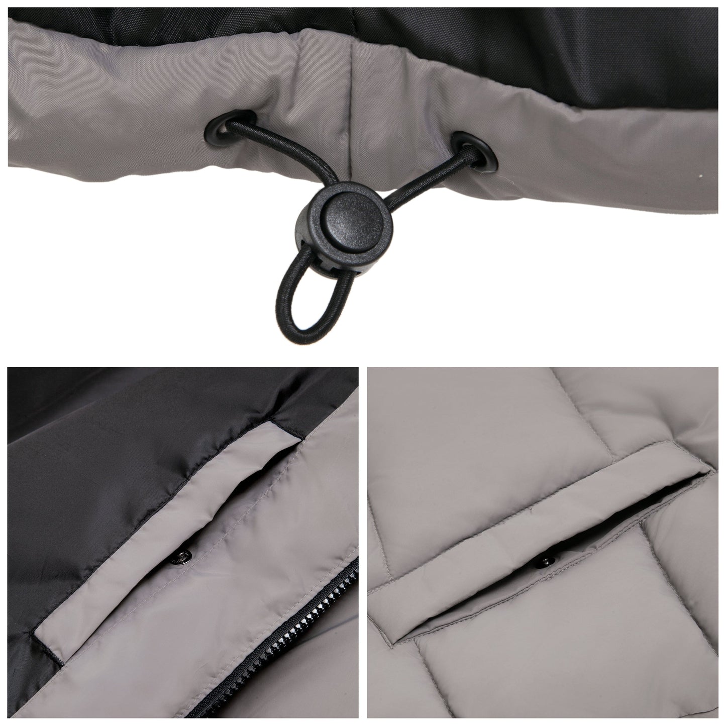 Men's Essential Puffer Jacket Water Resistant Insulated Winter Coat Stand Collar - Gray Coats & Jackets Rokka&Rolla