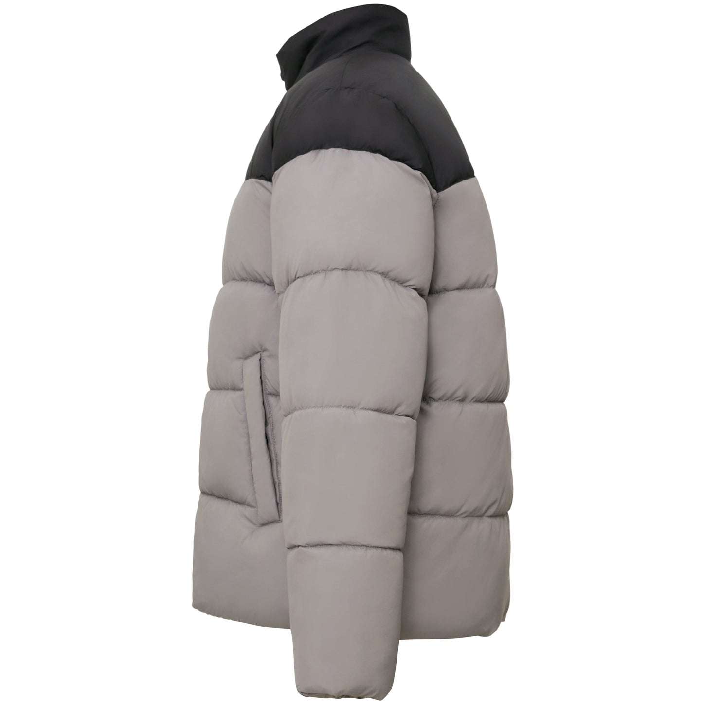 Men's Essential Puffer Jacket Water Resistant Insulated Winter Coat Stand Collar - Gray Coats & Jackets Rokka&Rolla