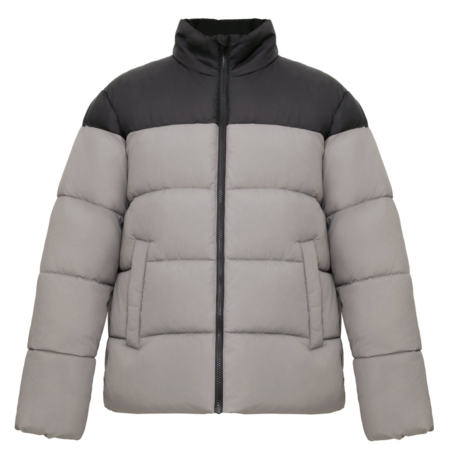 Men's Essential Puffer Jacket Water Resistant Insulated Winter Coat Stand Collar - Gray Coats & Jackets S Rokka&Rolla