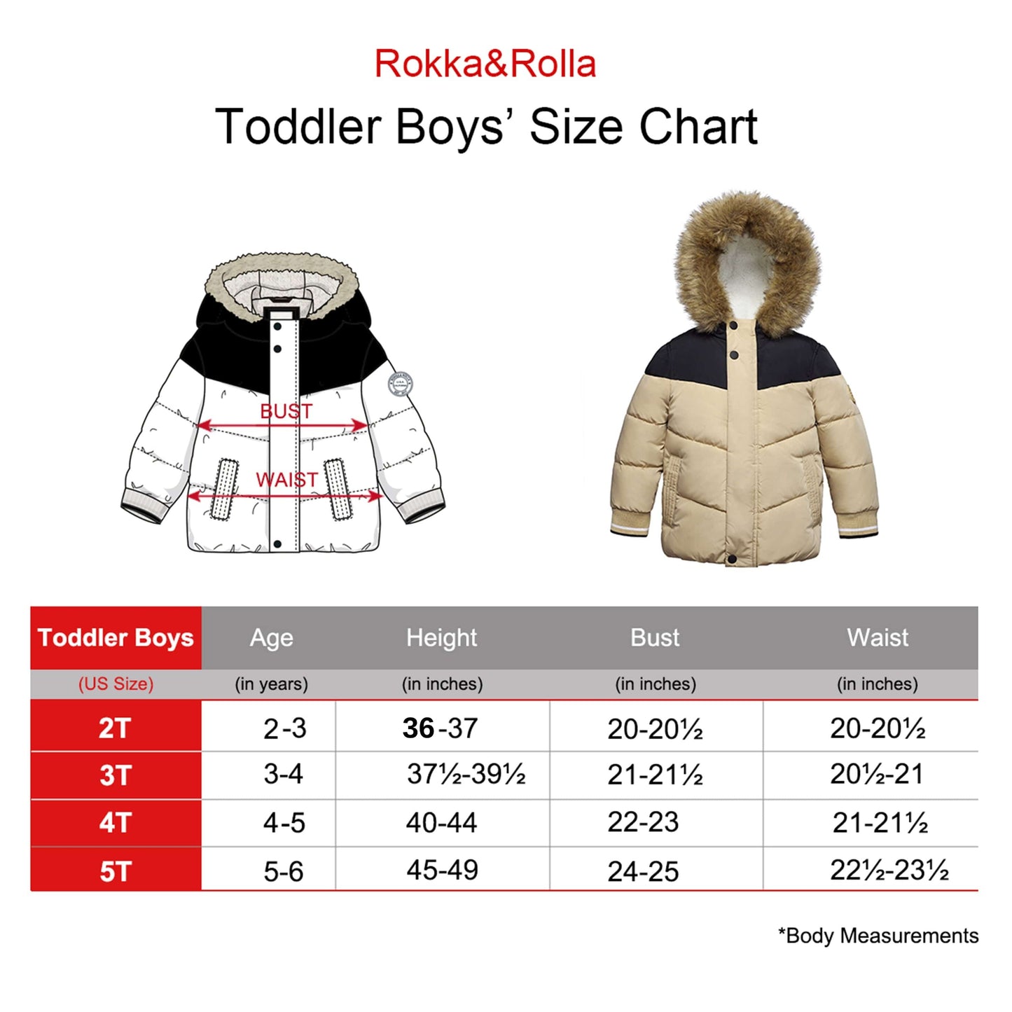Toddler Boys' Heavy Coat Coats & Jackets Rokka & Rolla