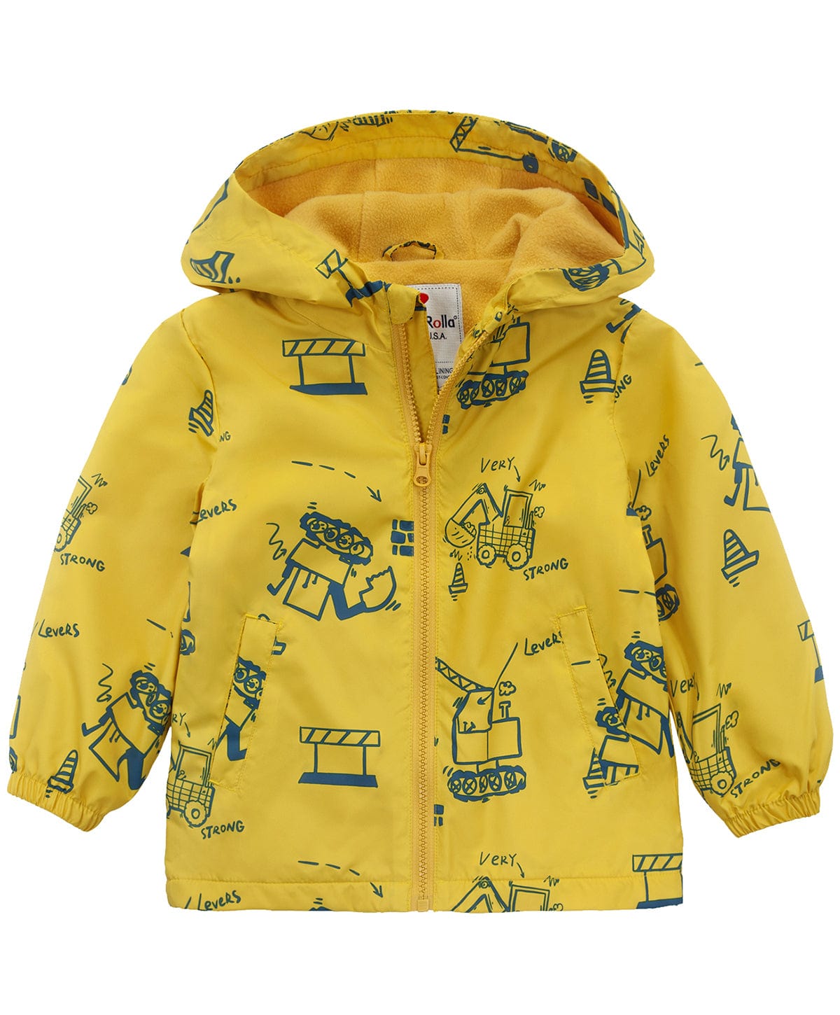 Toddler Boys Outdoor Fleece Lined Cozy Light Windproof Jacket with Hood Rokka Rolla