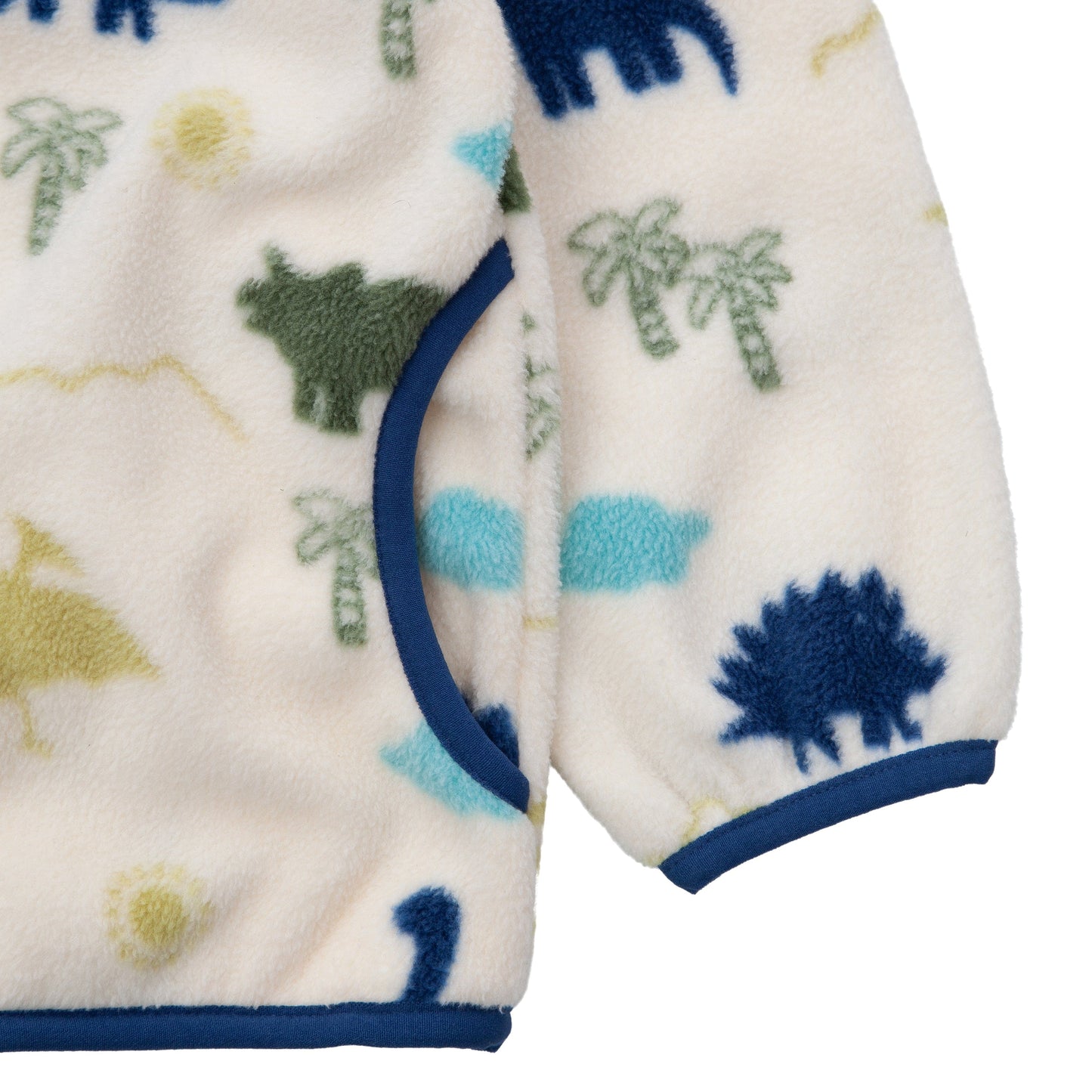 Toddler Fleece Jacket with Stand-Up Collar - Cream Dino Baby & Toddler Outerwear Rokka&Rolla