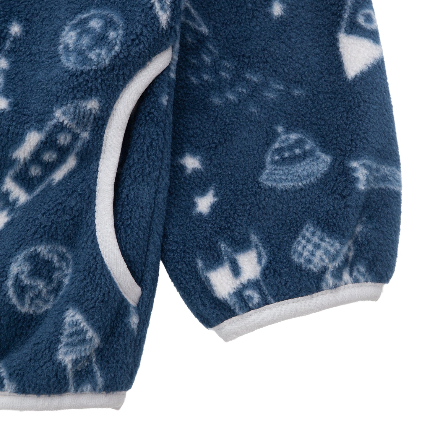 Toddler Fleece Jacket with Stand-Up Collar - Navy Rocket Baby & Toddler Outerwear Rokka&Rolla